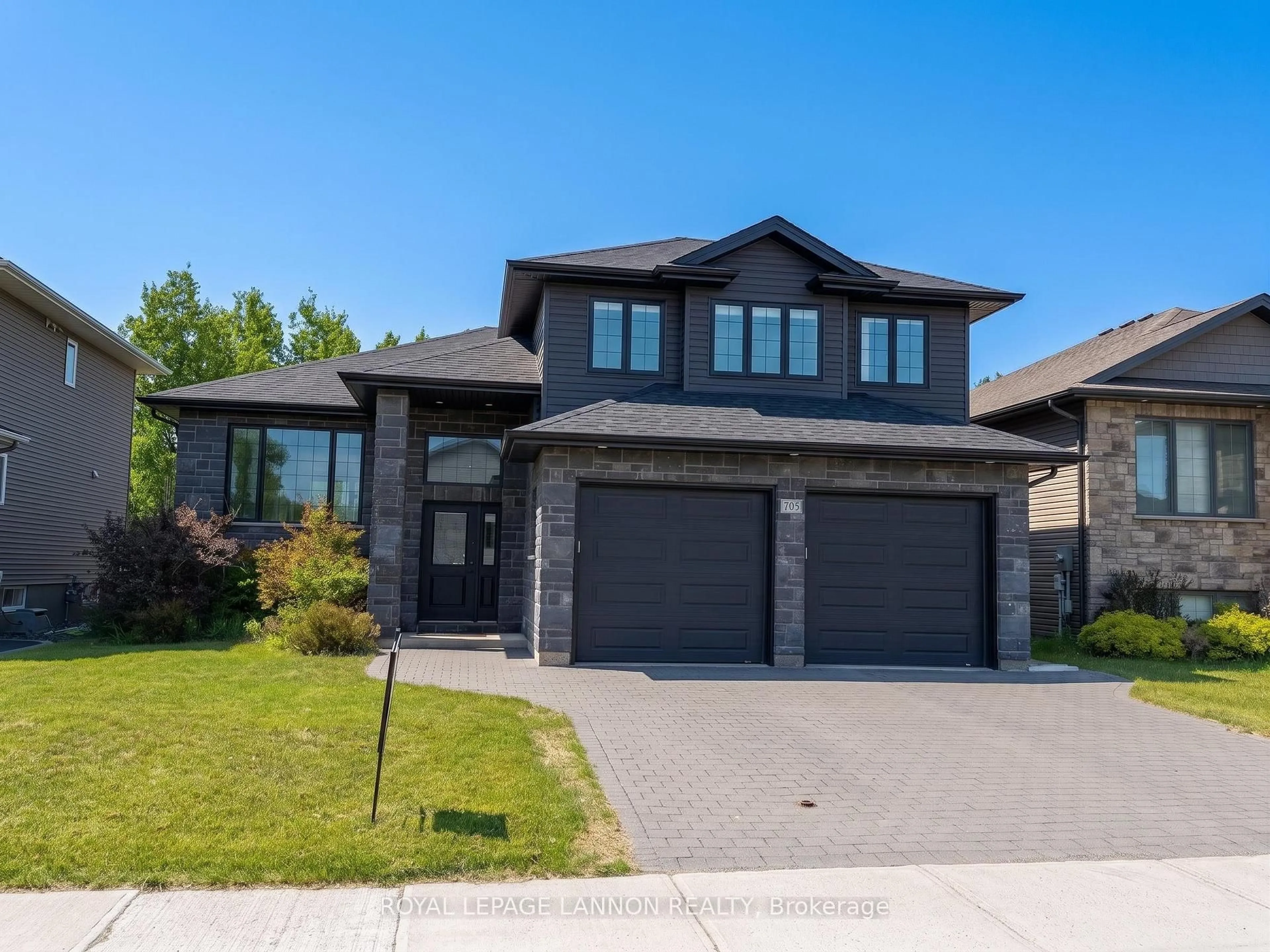 Home with brick exterior material, street for 705 Fieldstone Pl, Thunder Bay Ontario P7B 3Z7