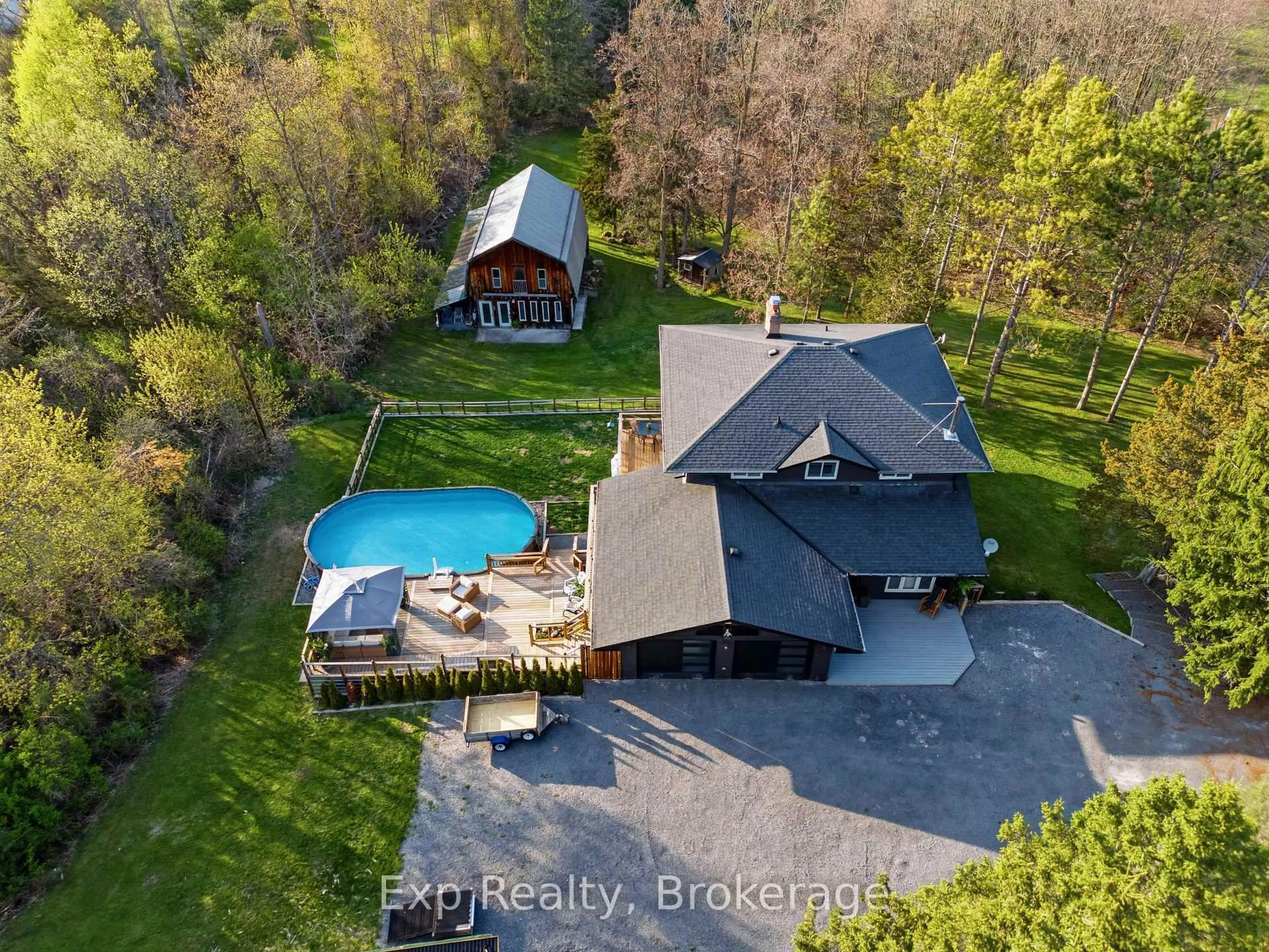 A pic from outside/outdoor area/front of a property/back of a property/a pic from drone, water/lake/river/ocean view for 1852 Stockdale Rd, Campbellford Ontario K0K 3K0