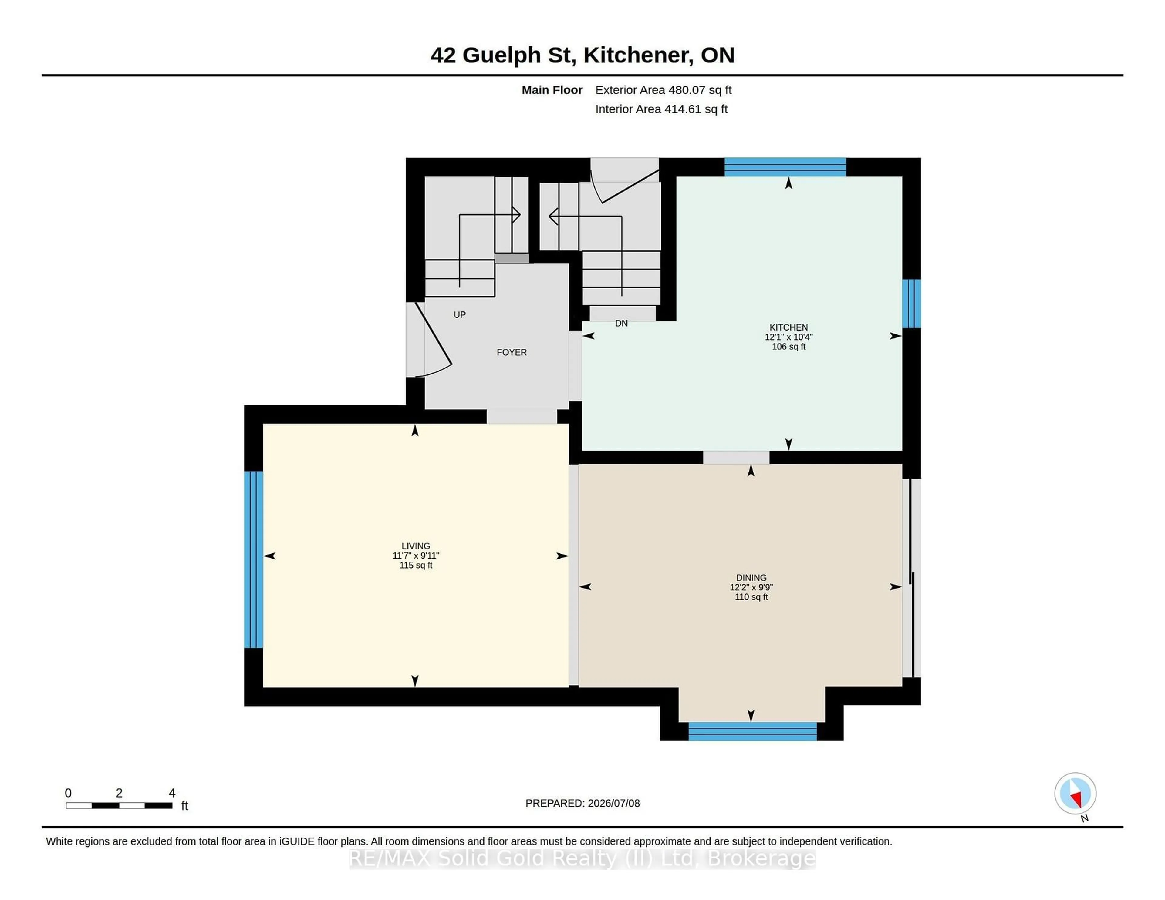 Floor plan for 42 Guelph St, Kitchener Ontario N2H 5W8