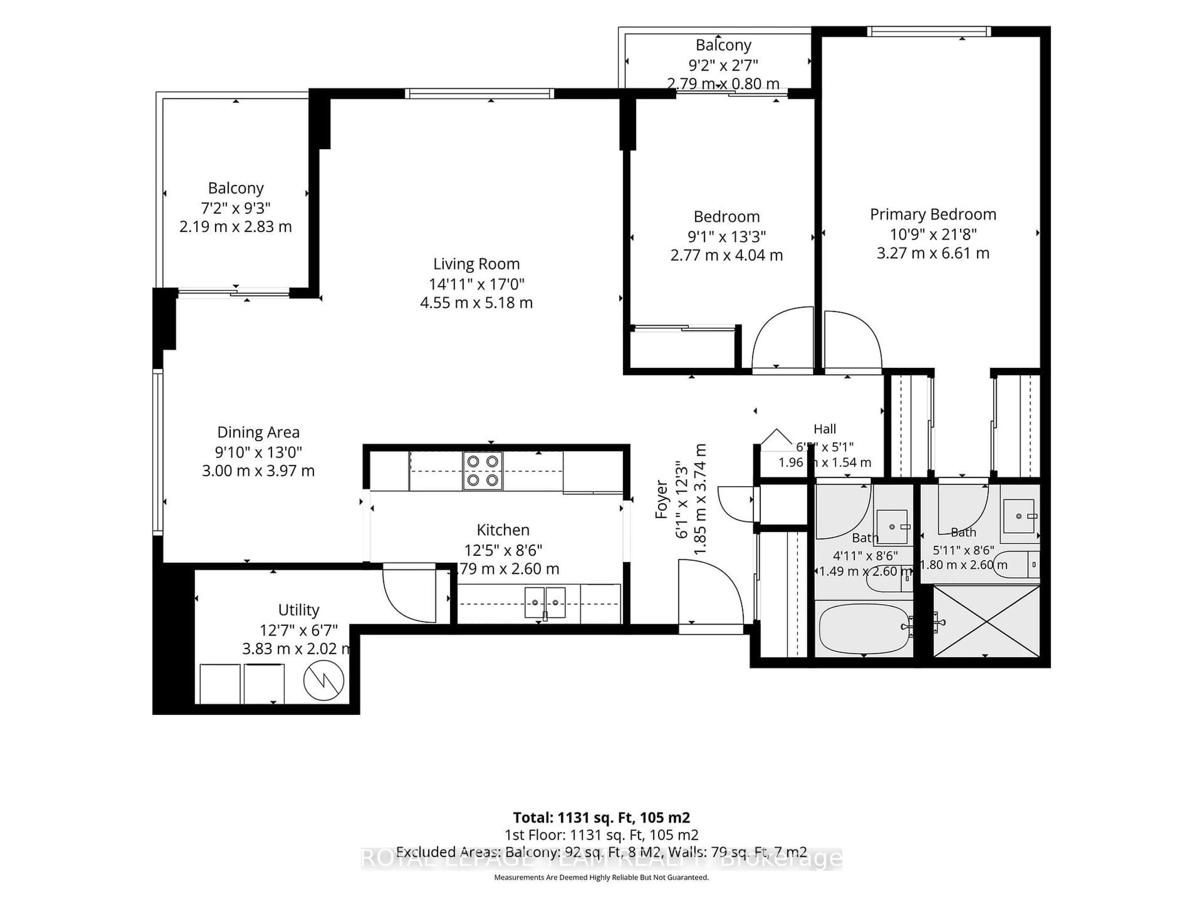 Floor plan for 215 Parkdale Ave #601, Ottawa Ontario K1Y 4T8
