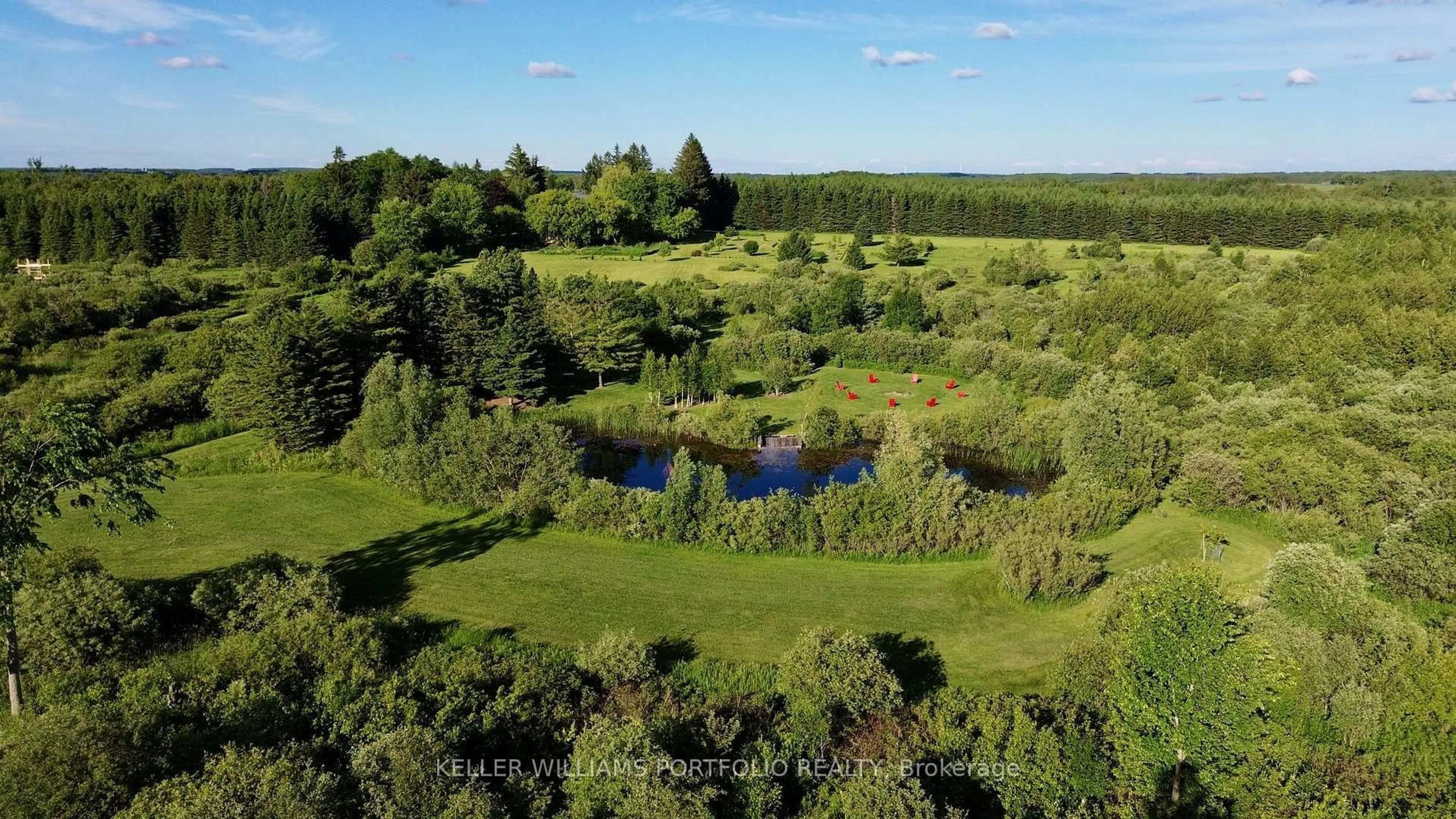 A pic from outside/outdoor area/front of a property/back of a property/a pic from drone, forest/trees view for 254588 Ninth Line, Amaranth Ontario L0N 1G0