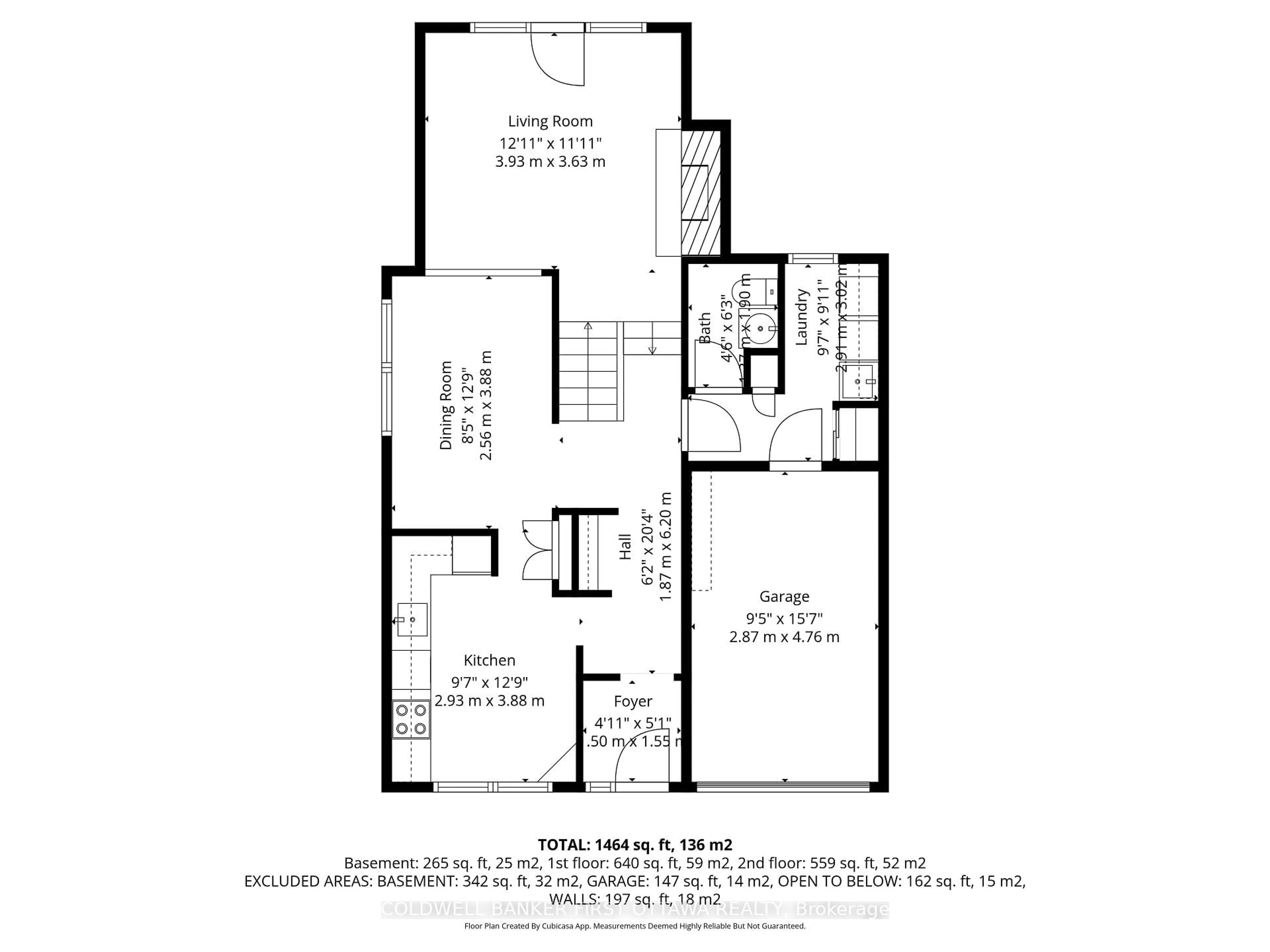 Floor plan for 34 Melville Dr, Ottawa Ontario K2J 2E9
