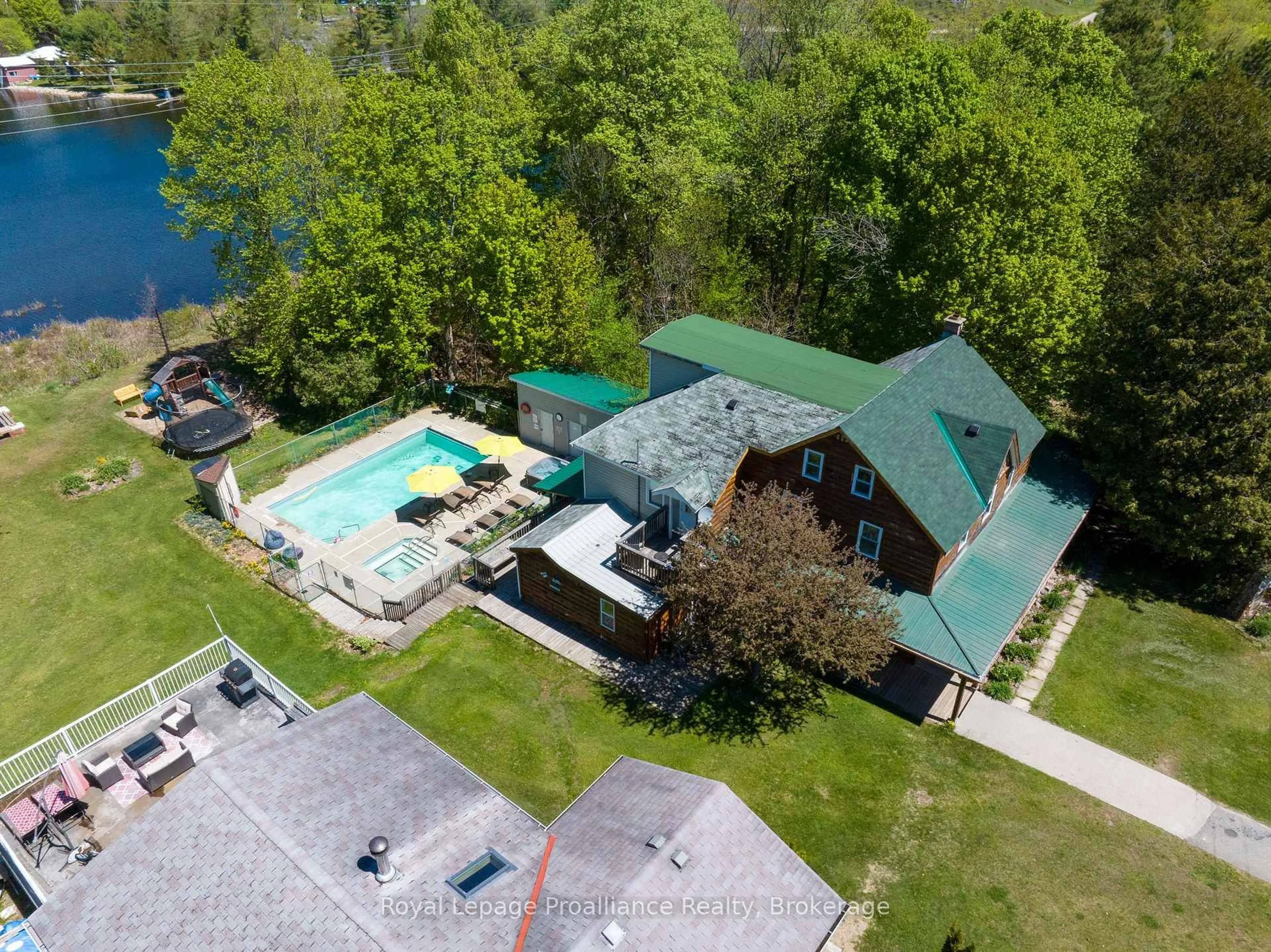 A pic from outside/outdoor area/front of a property/back of a property/a pic from drone, water/lake/river/ocean view for 2471 Road 509, Cloyne Ontario K0H 1K0