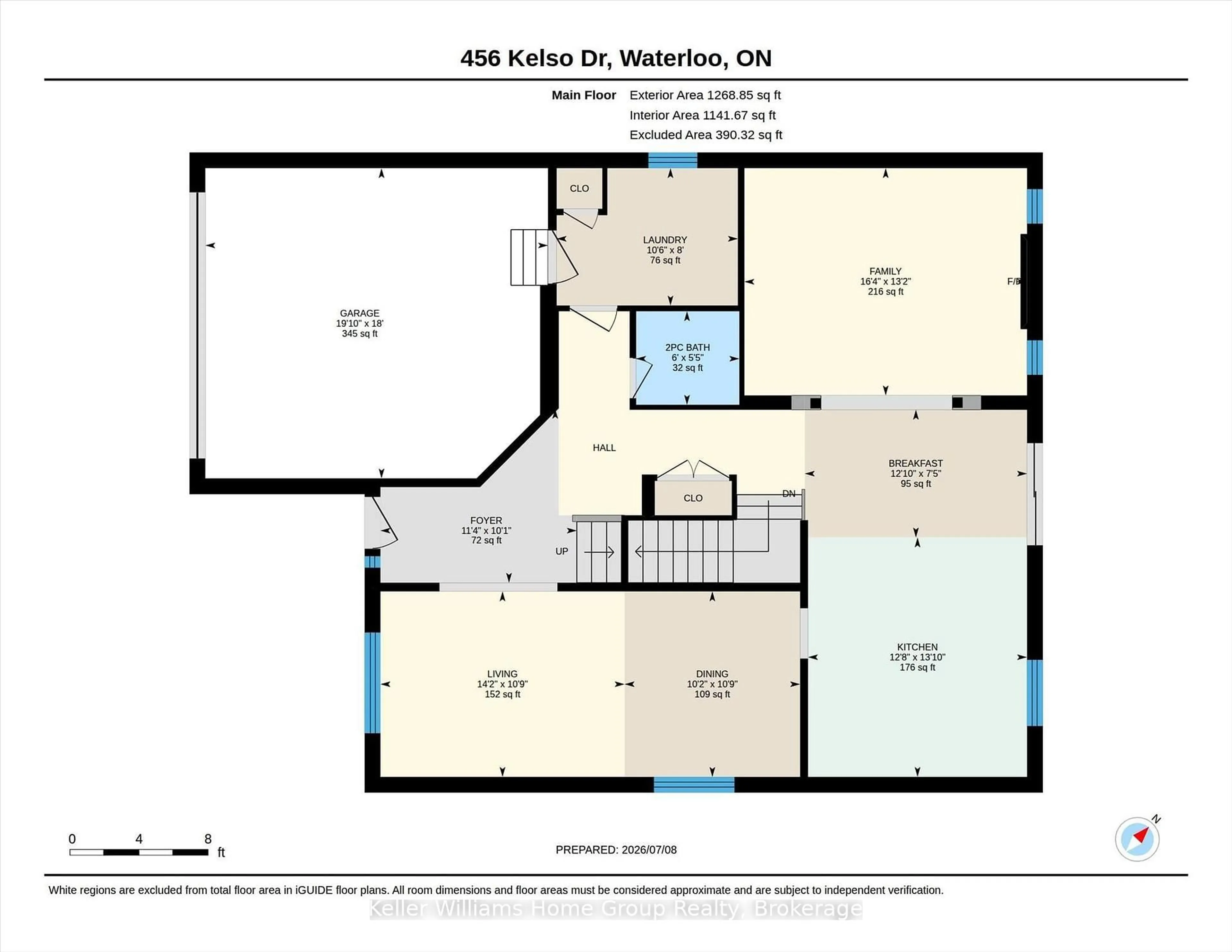 Floor plan for 456 Kelso Dr, Waterloo Ontario N2V 2S2