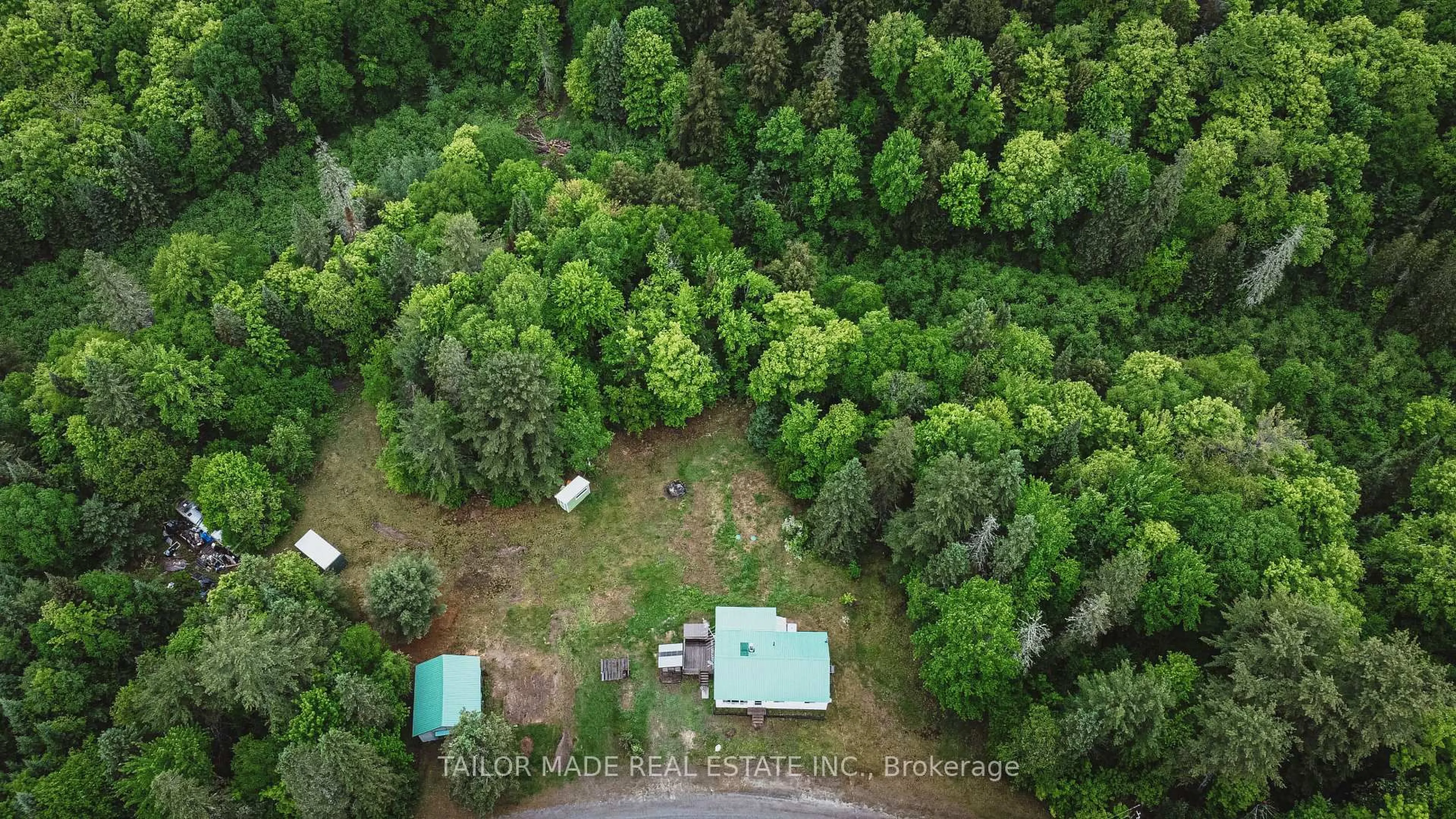 A pic from outside/outdoor area/front of a property/back of a property/a pic from drone, forest/trees view for 788 Bothams Rd, Magnetawan Ontario P0A 1P0