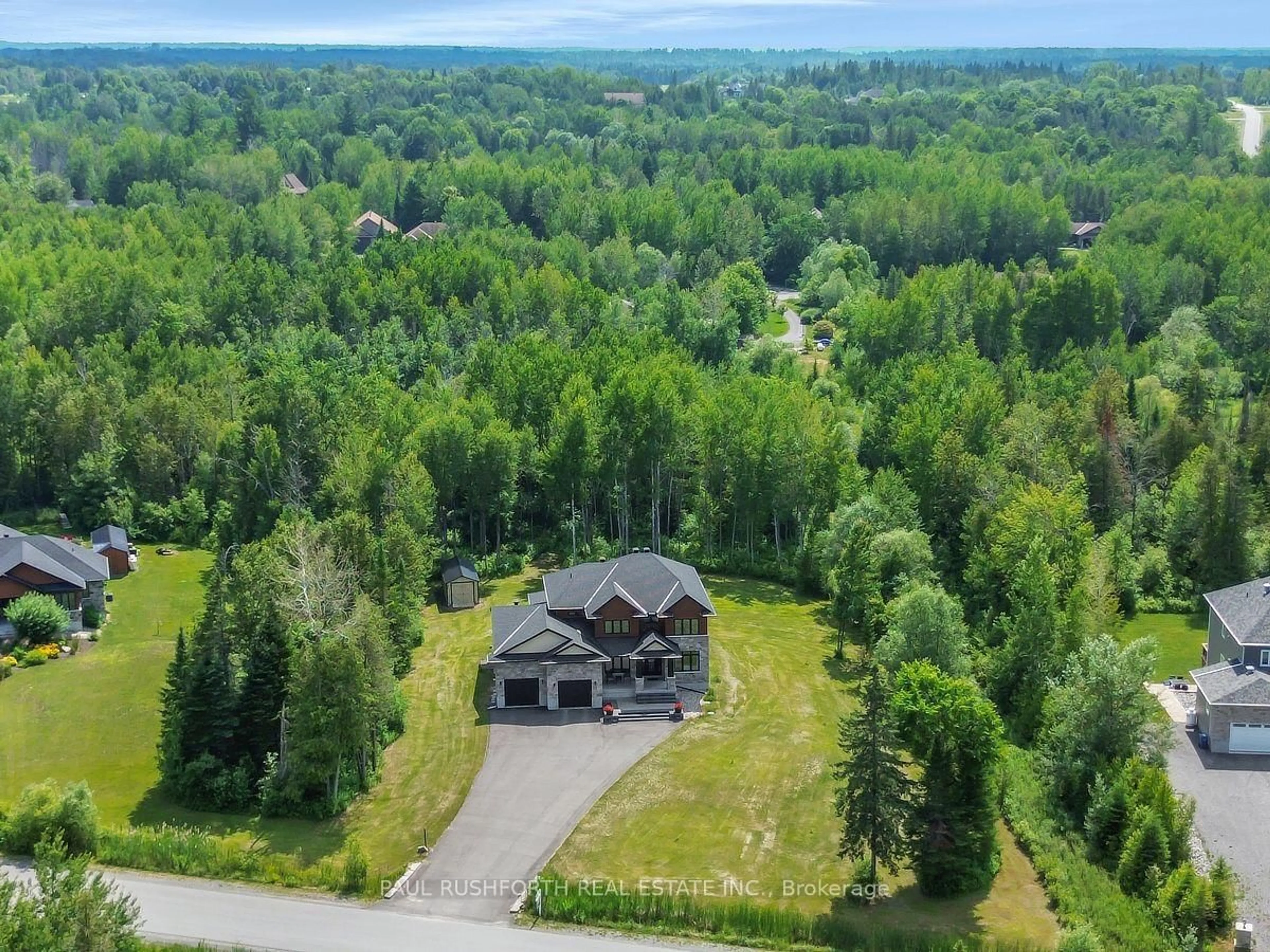 A pic from outside/outdoor area/front of a property/back of a property/a pic from drone, forest/trees view for 160 Country Meadow Dr, Carp Ontario K0A 1L0