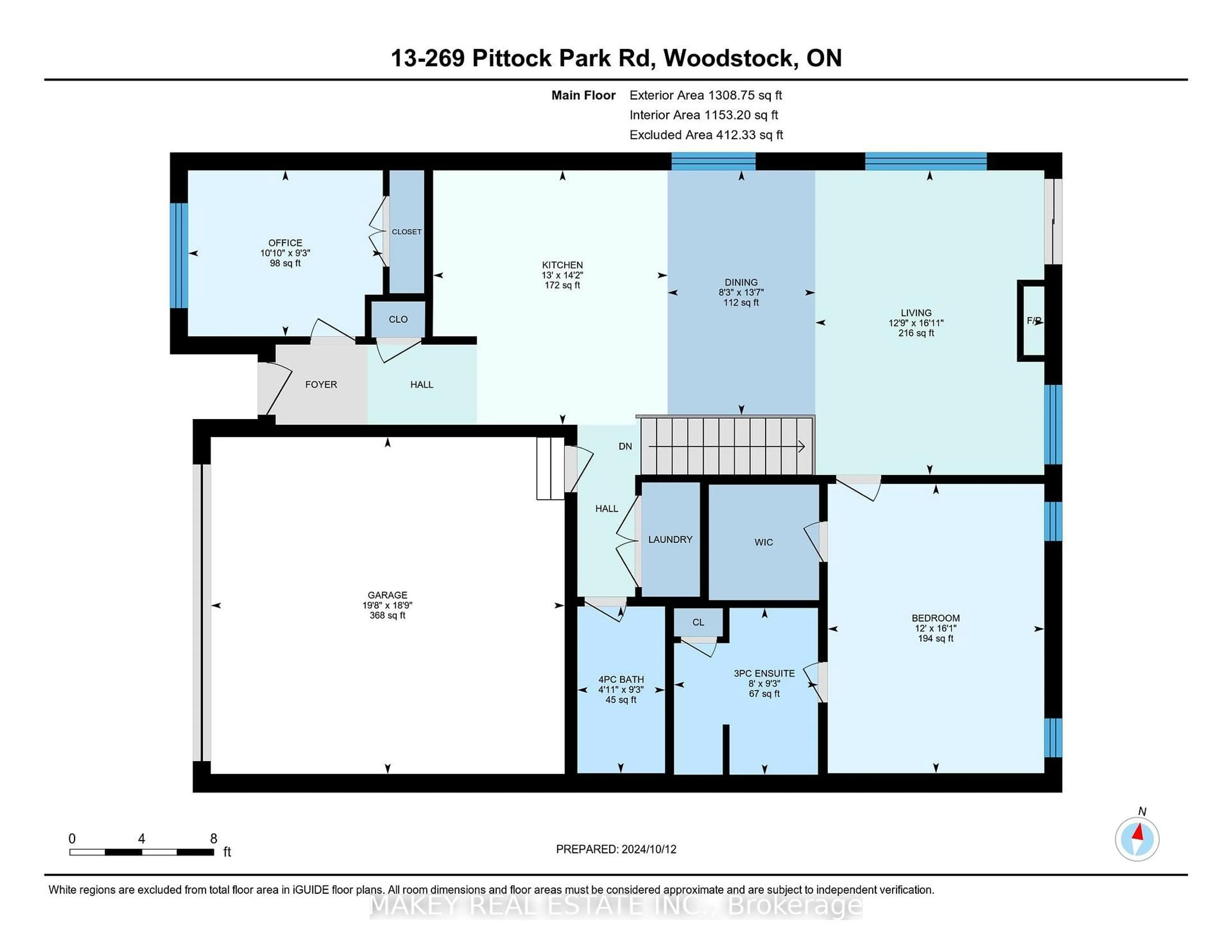 Floor plan for 269 Pittock Park Rd #22, Woodstock Ontario N4S 7W2