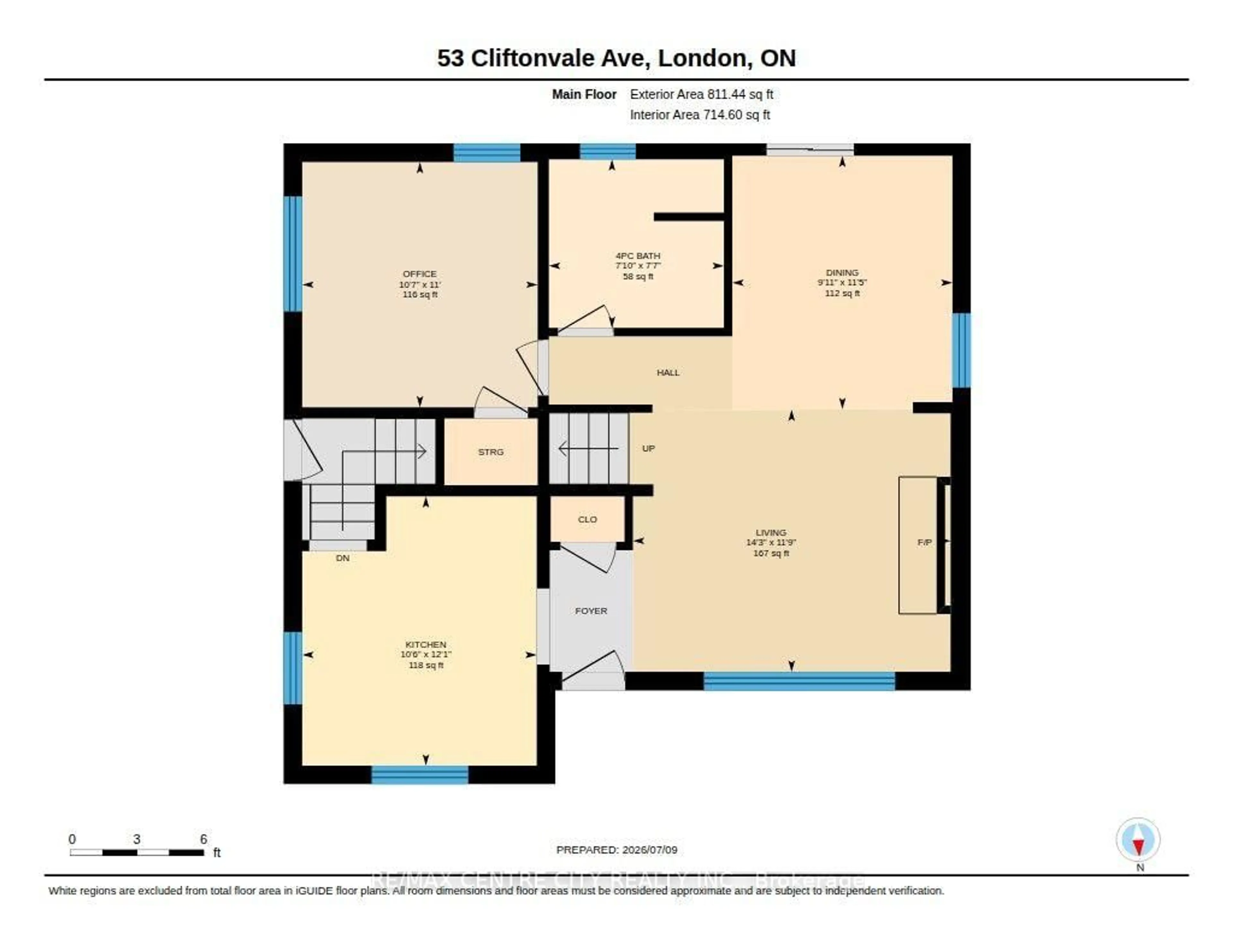 Floor plan for 53 Cliftonvale Ave, London South Ontario N6J 1J7