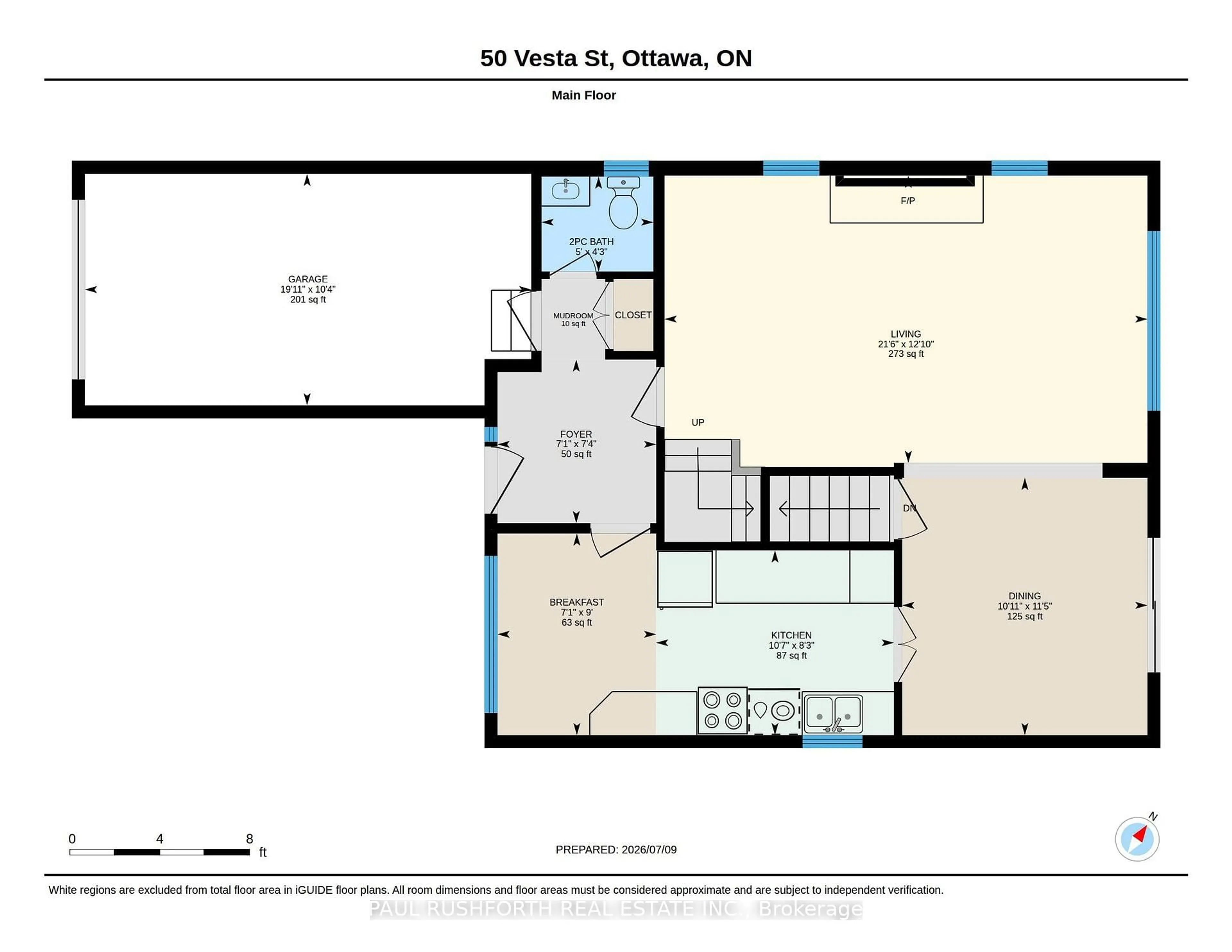 Floor plan for 50 Vesta St, Ottawa Ontario K2J 3Y9