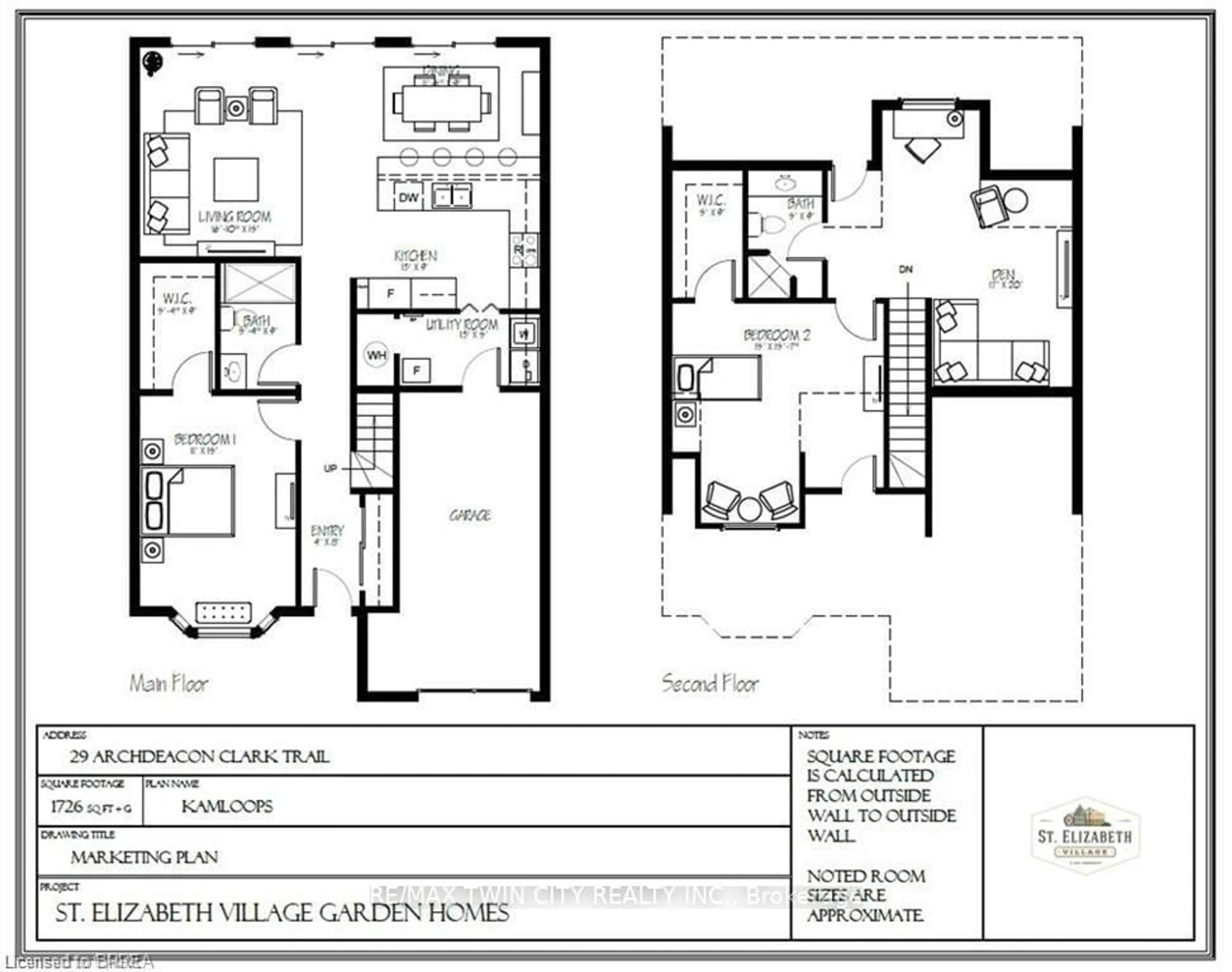 Floor plan for 29 Archdeacon Clark Tr, Hamilton Ontario L9B 2M1