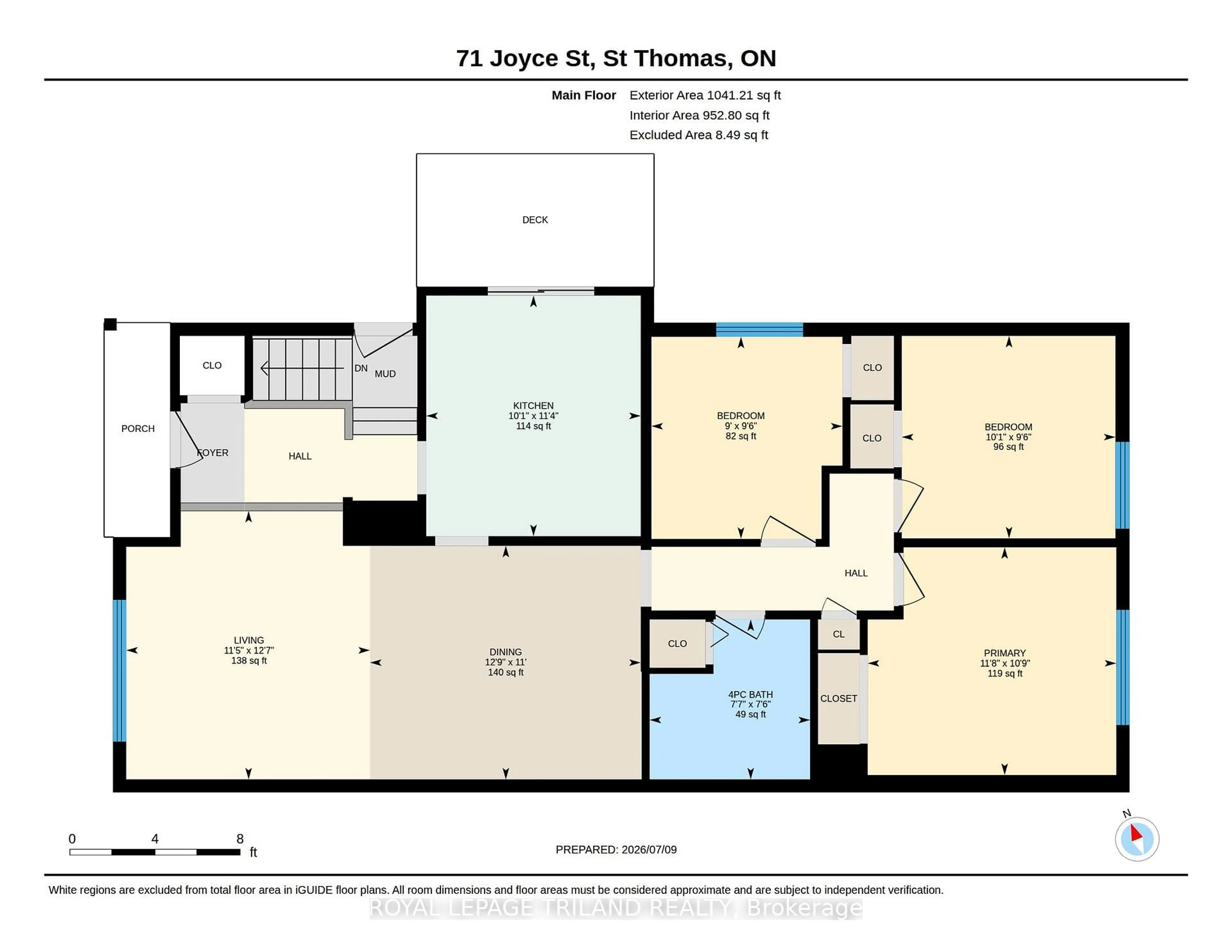 Floor plan for 71 Joyce St, St. Thomas Ontario N5P 3M3