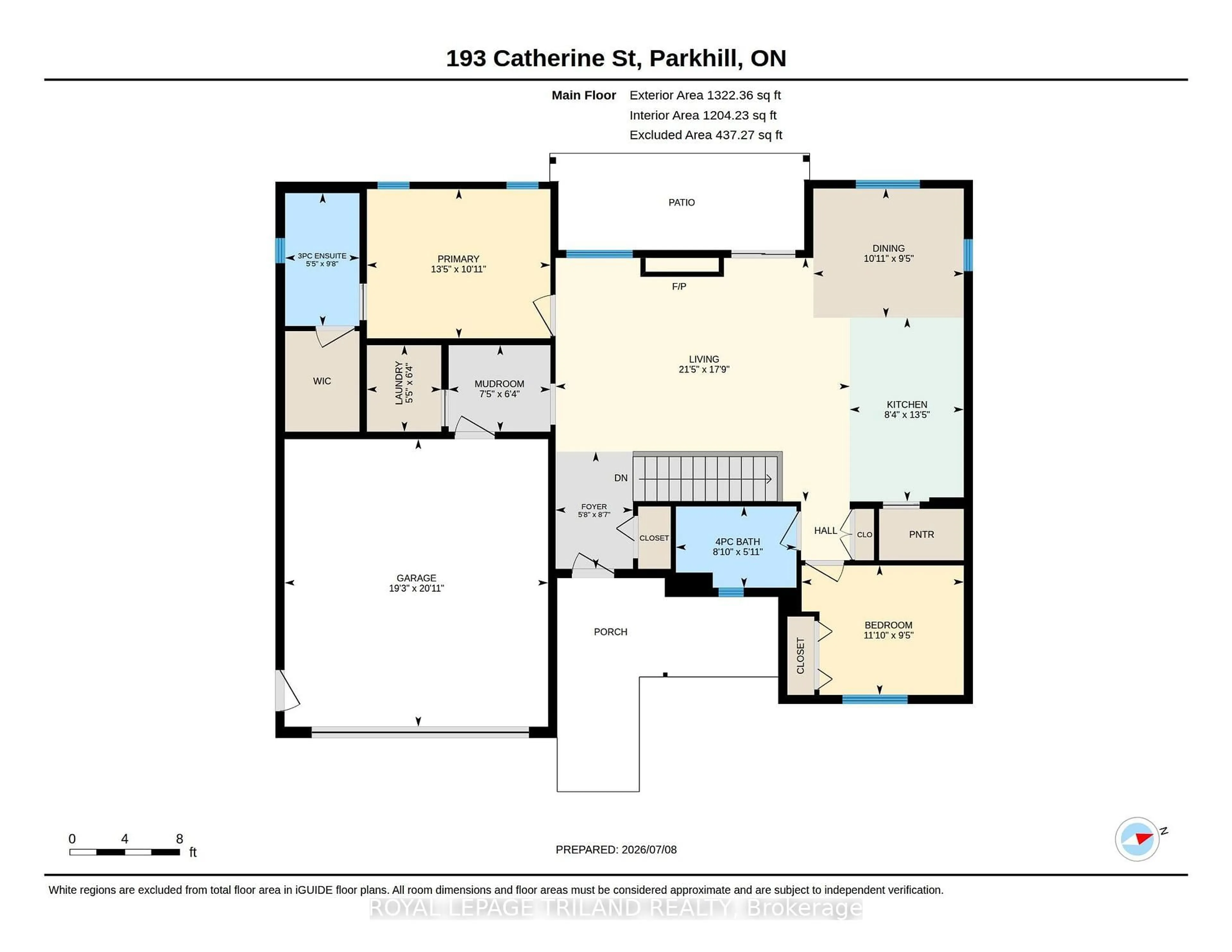Floor plan for 193 Catherine St, North Middlesex Ontario N0M 2K0