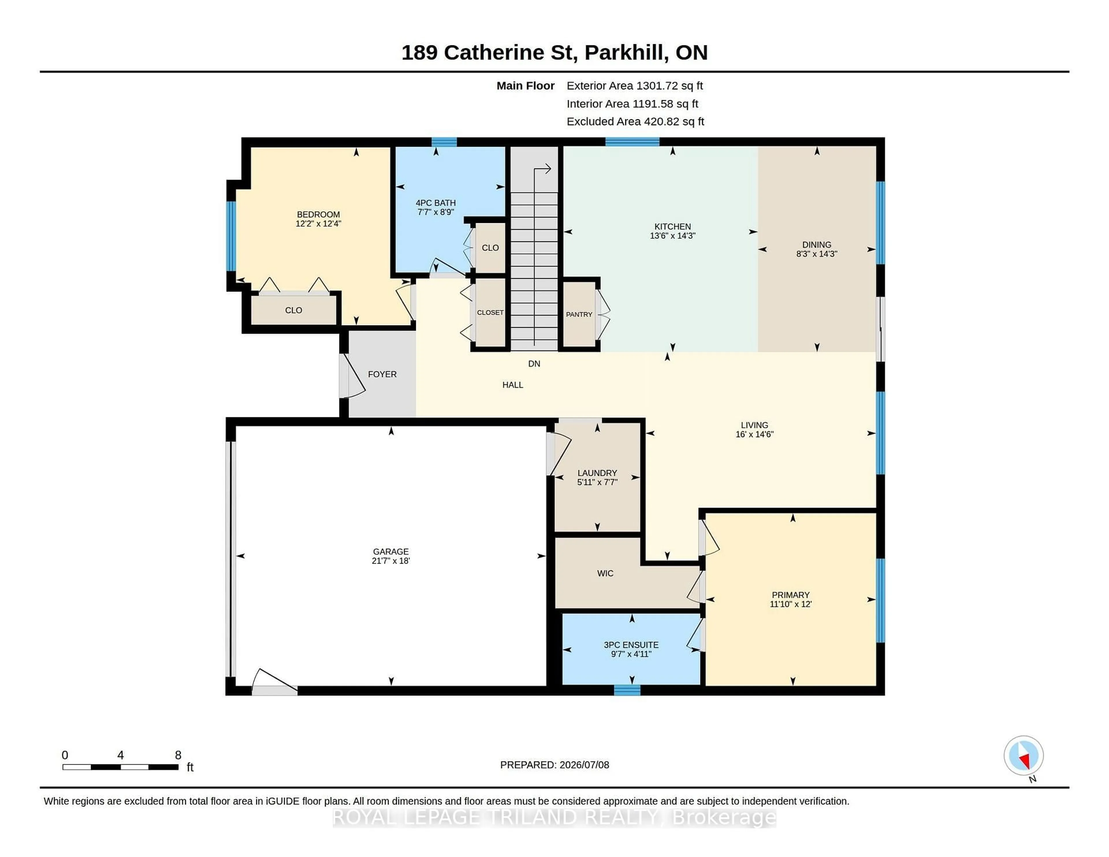 Floor plan for 189 Catherine St, North Middlesex Ontario N0M 2K0
