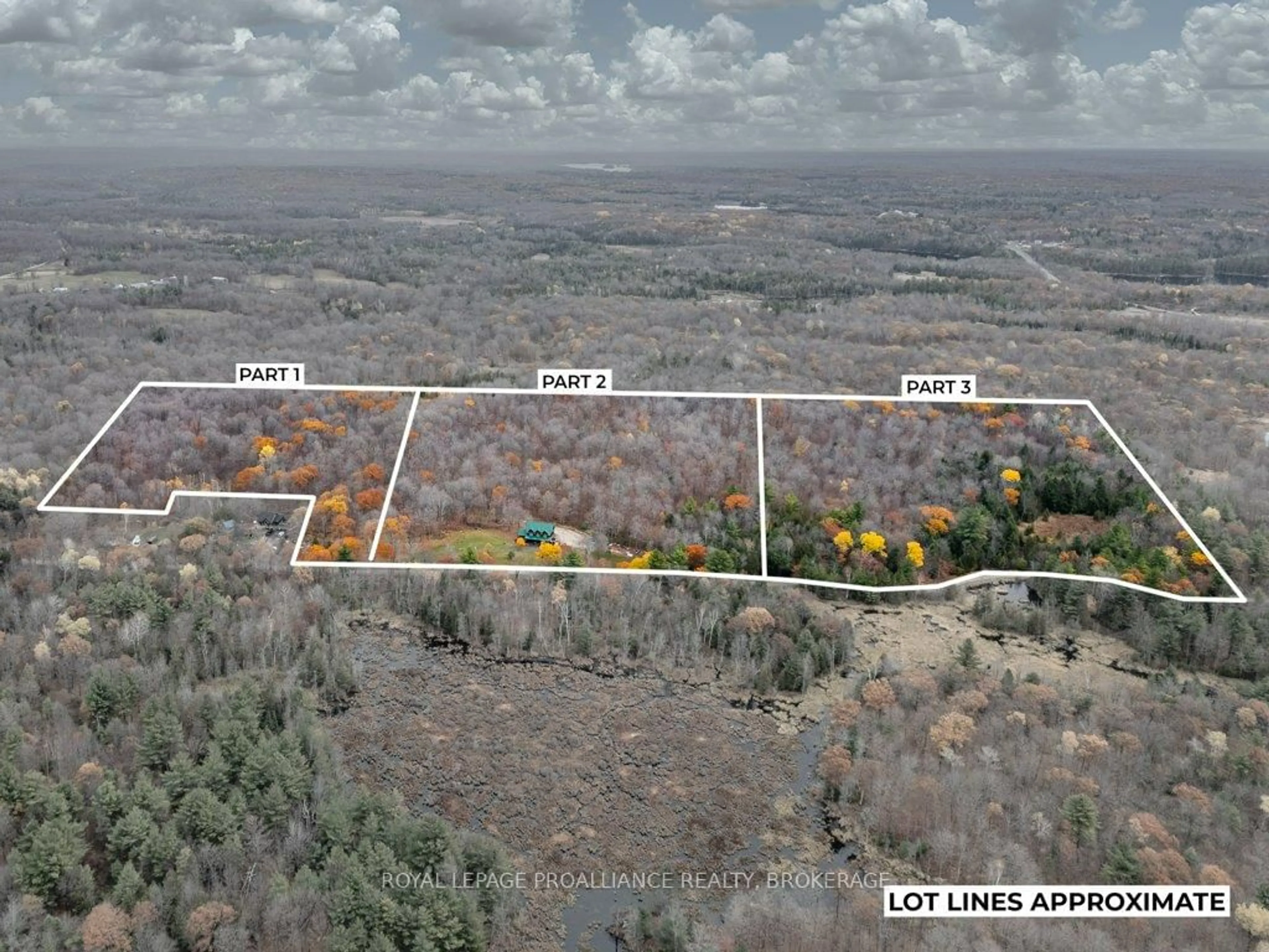 A pic from outside/outdoor area/front of a property/back of a property/a pic from drone, forest/trees view for 1157 Townline Rd, Sharbot Lake Ontario K0H 2P0