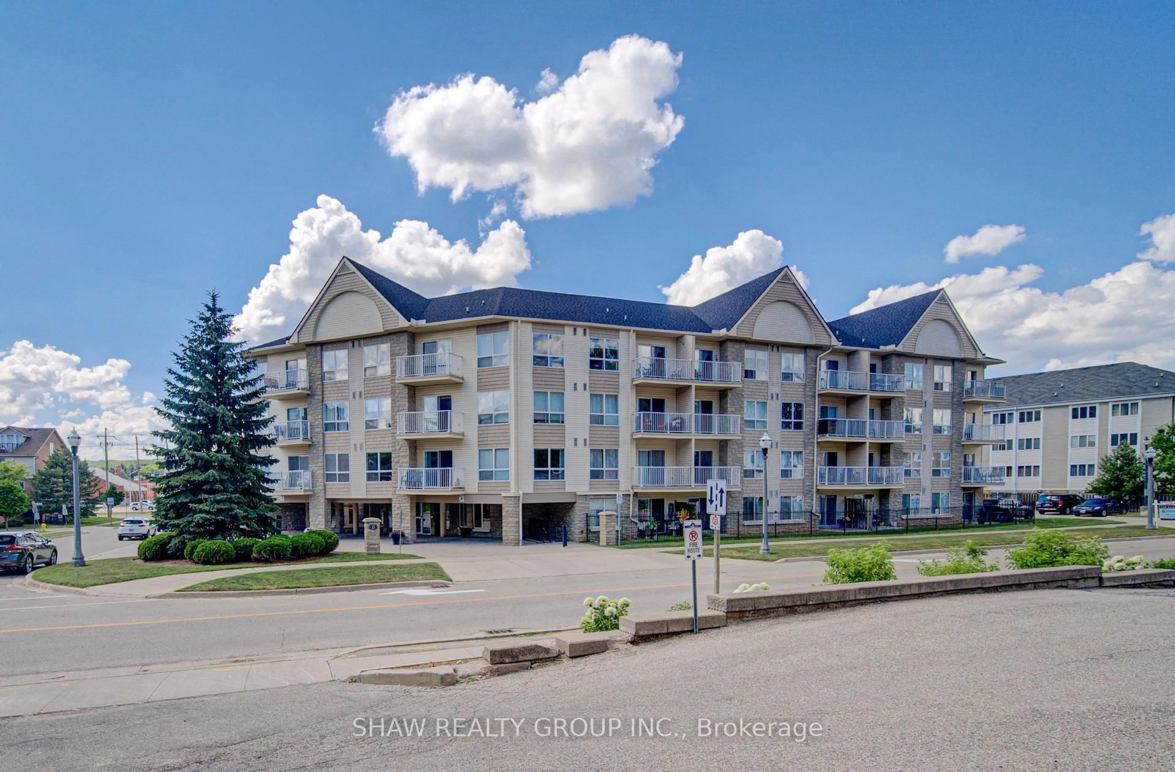 A pic from outside/outdoor area/front of a property/back of a property/a pic from drone, mountain view for 8 Harris St #104, Cambridge Ontario N1R 8R1