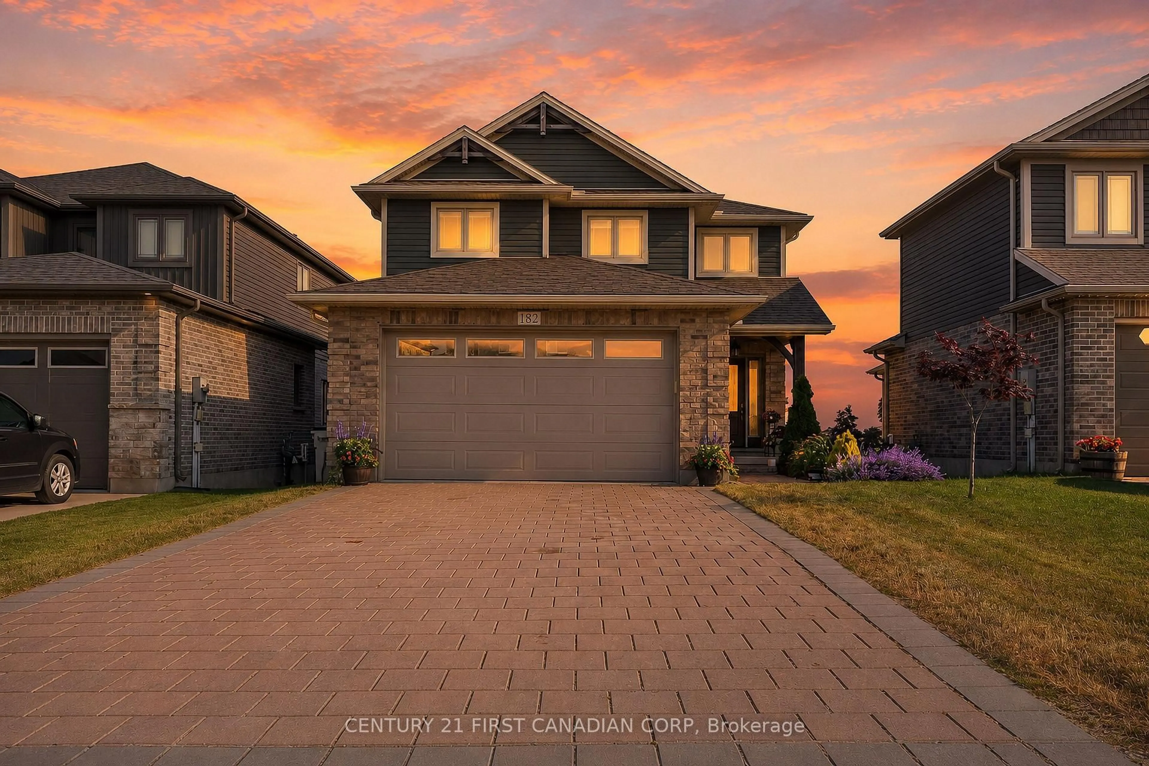 Home with brick exterior material, street for 182 Gilmour Dr, Lucan Biddulph Ontario N0M 2J0