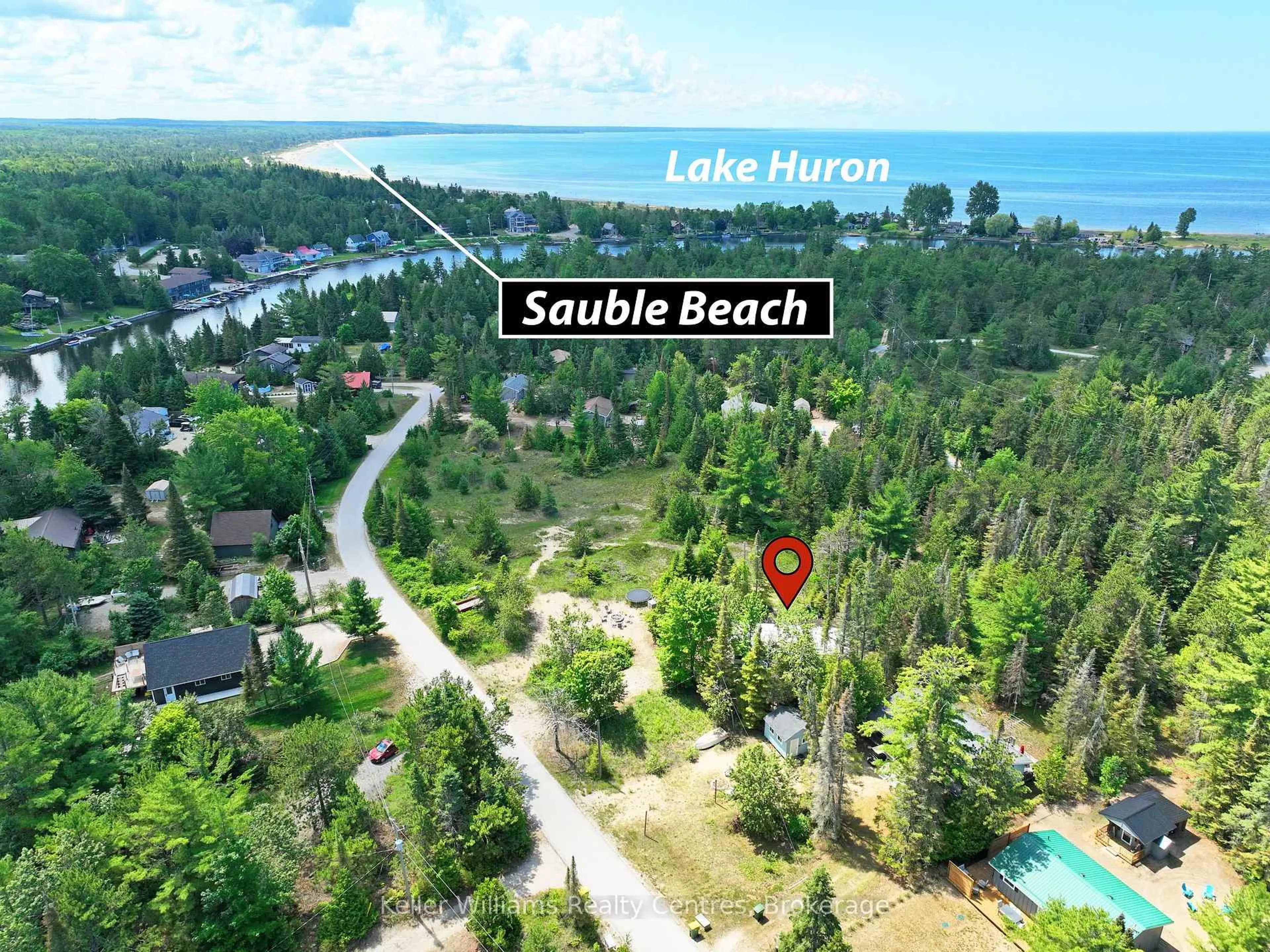 A pic from outside/outdoor area/front of a property/back of a property/a pic from drone, water/lake/river/ocean view for 14 SOG-JE-WA-SA Dr, Native Leased Lands Ontario N0H 2G0