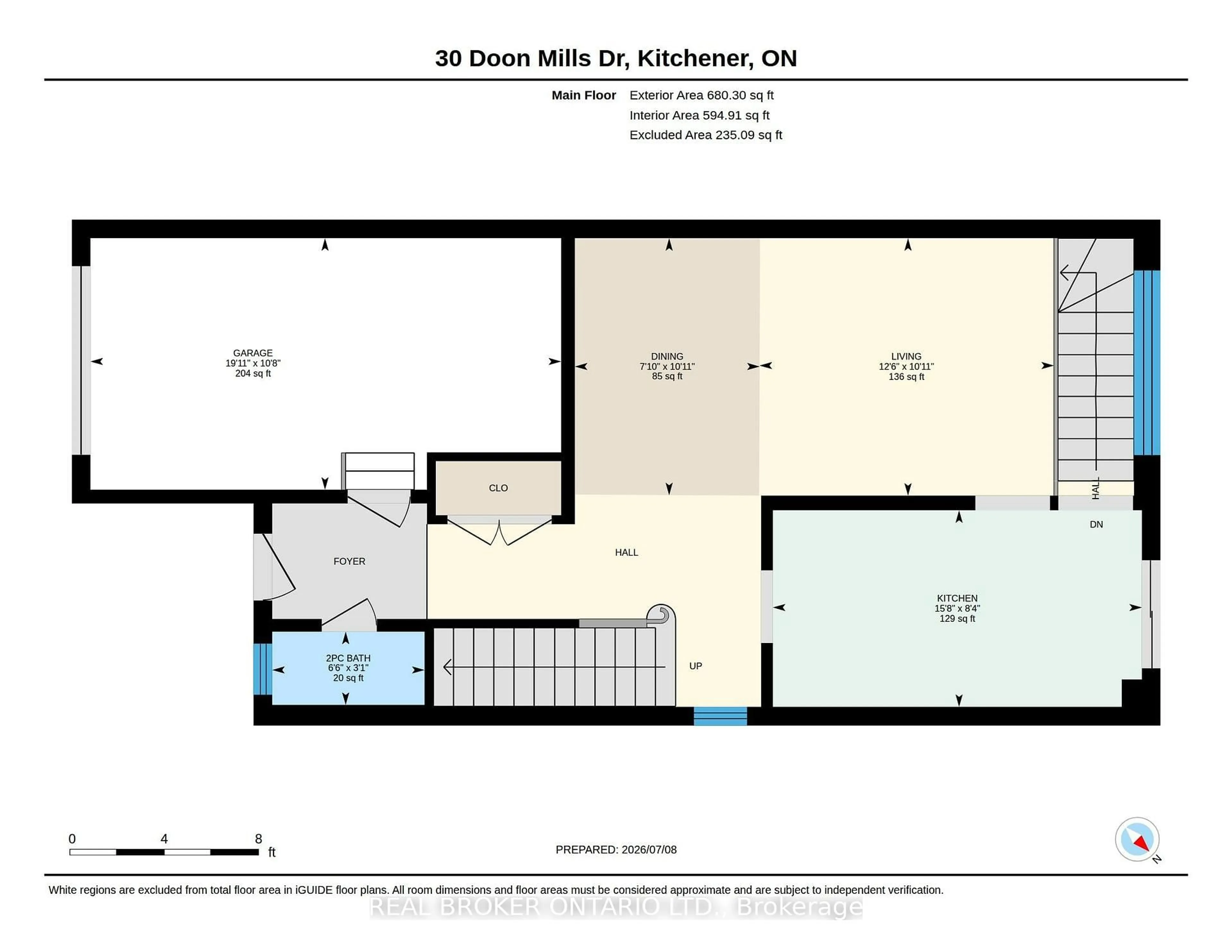 Floor plan for 30 Doon Mills Dr, Kitchener Ontario N2P 2W9