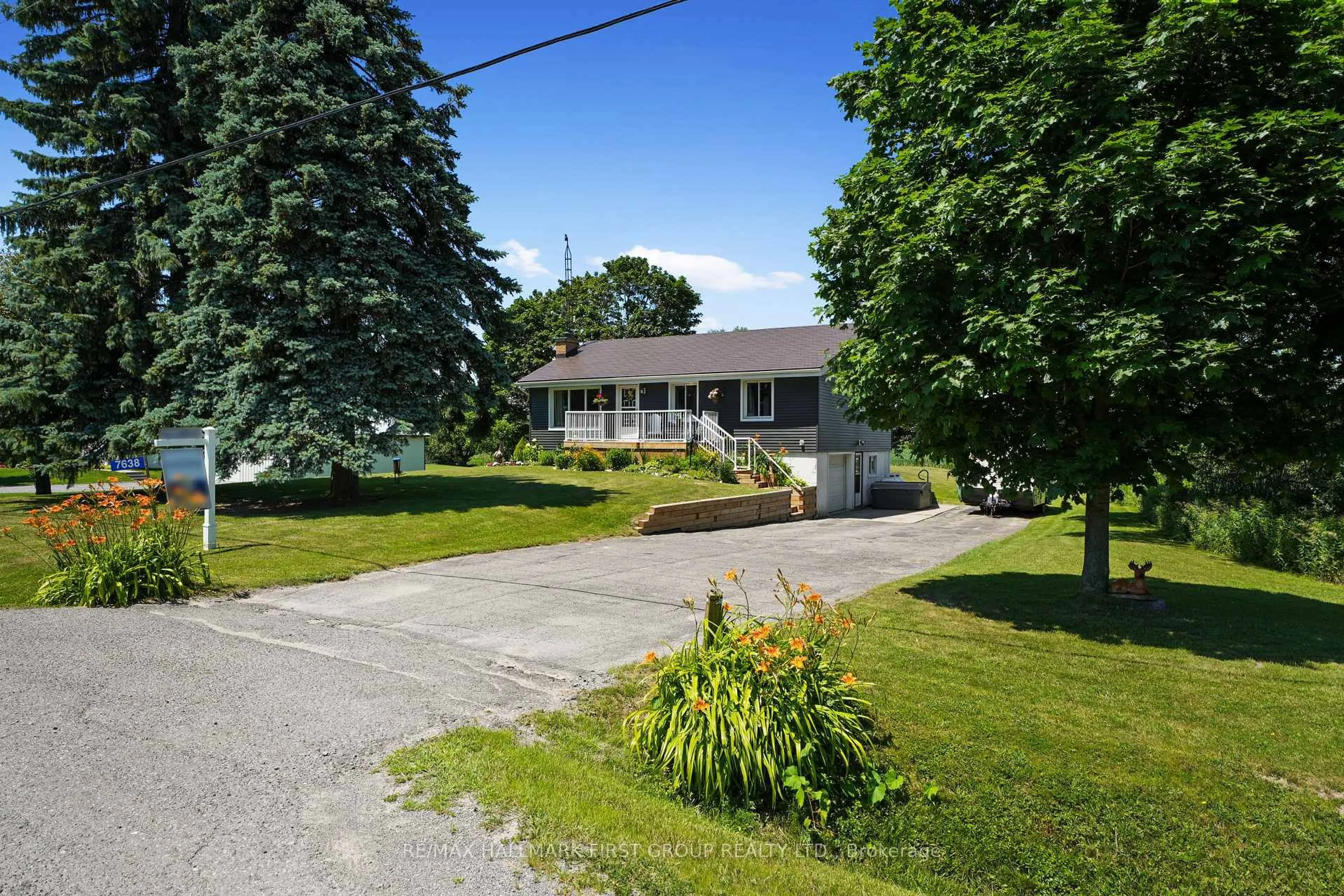 A pic from outside/outdoor area/front of a property/back of a property/a pic from drone, street for 7638 Telephone Rd, Hamilton Township Ontario K9A 4J7