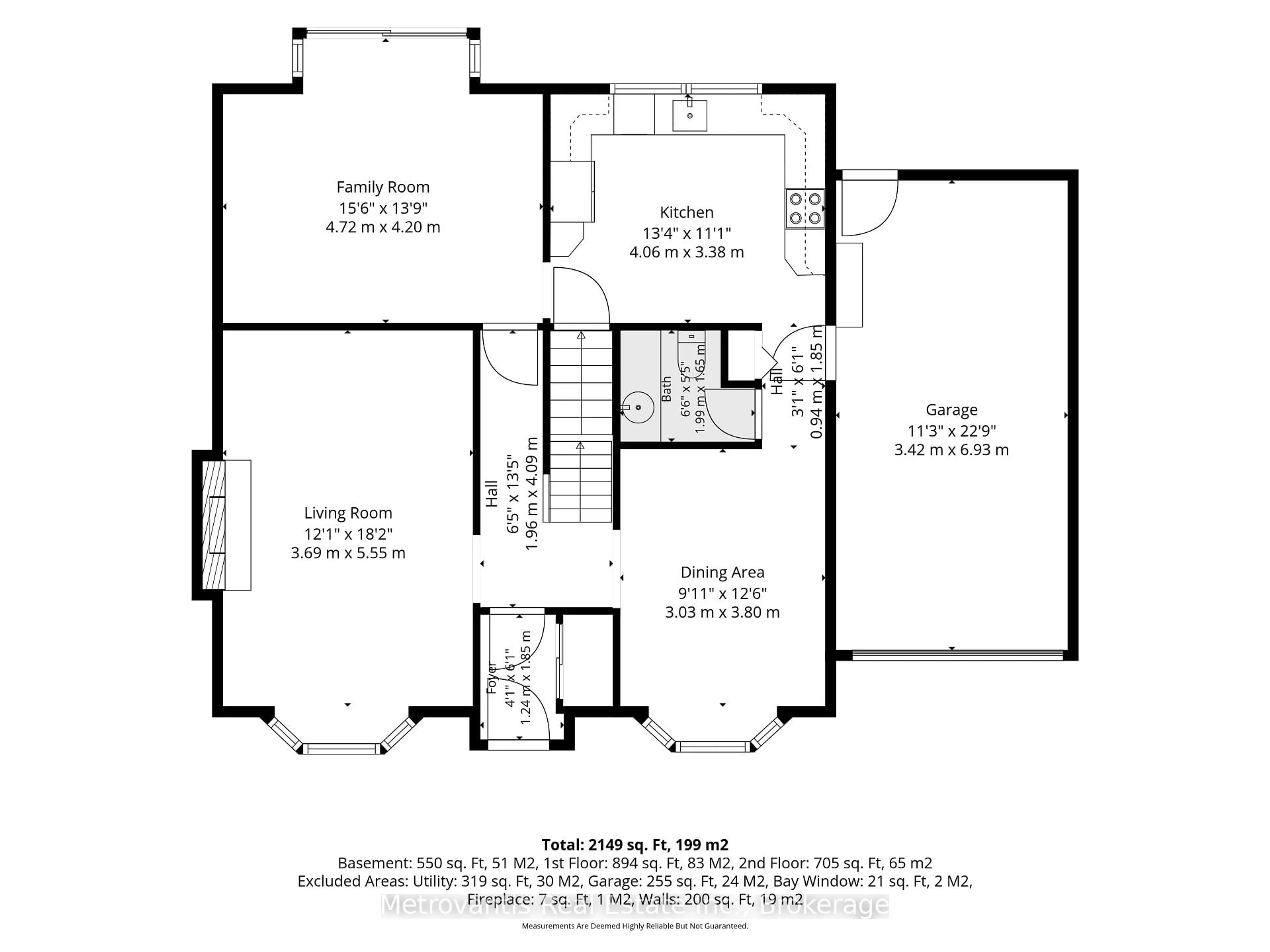 Floor plan for 607 Laverendrye Dr, Ottawa Ontario K1J 7C2