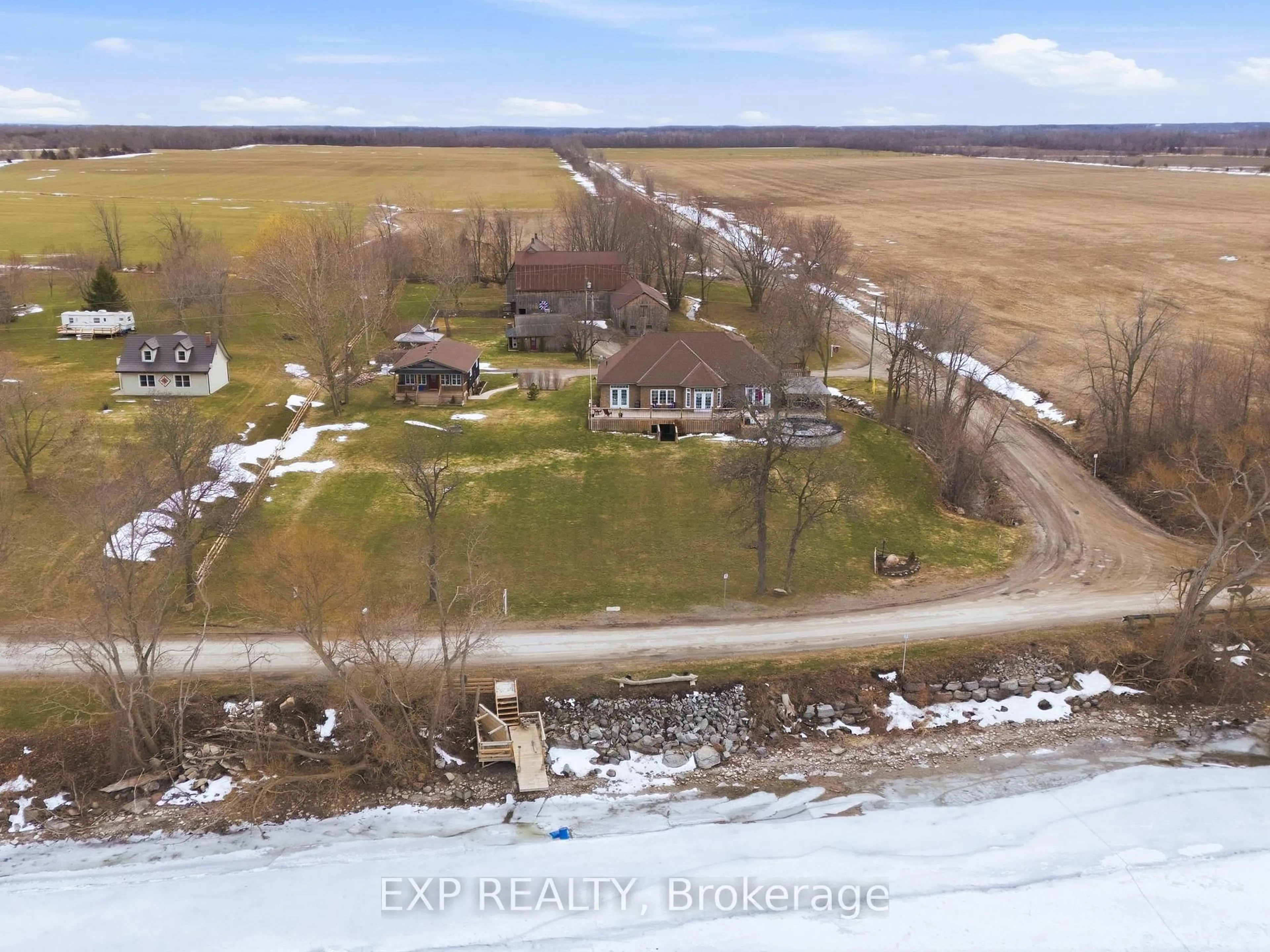 A pic from outside/outdoor area/front of a property/back of a property/a pic from drone, water/lake/river/ocean view for 516 Allison Rd, Prince Edward County Ontario K0K 1W0