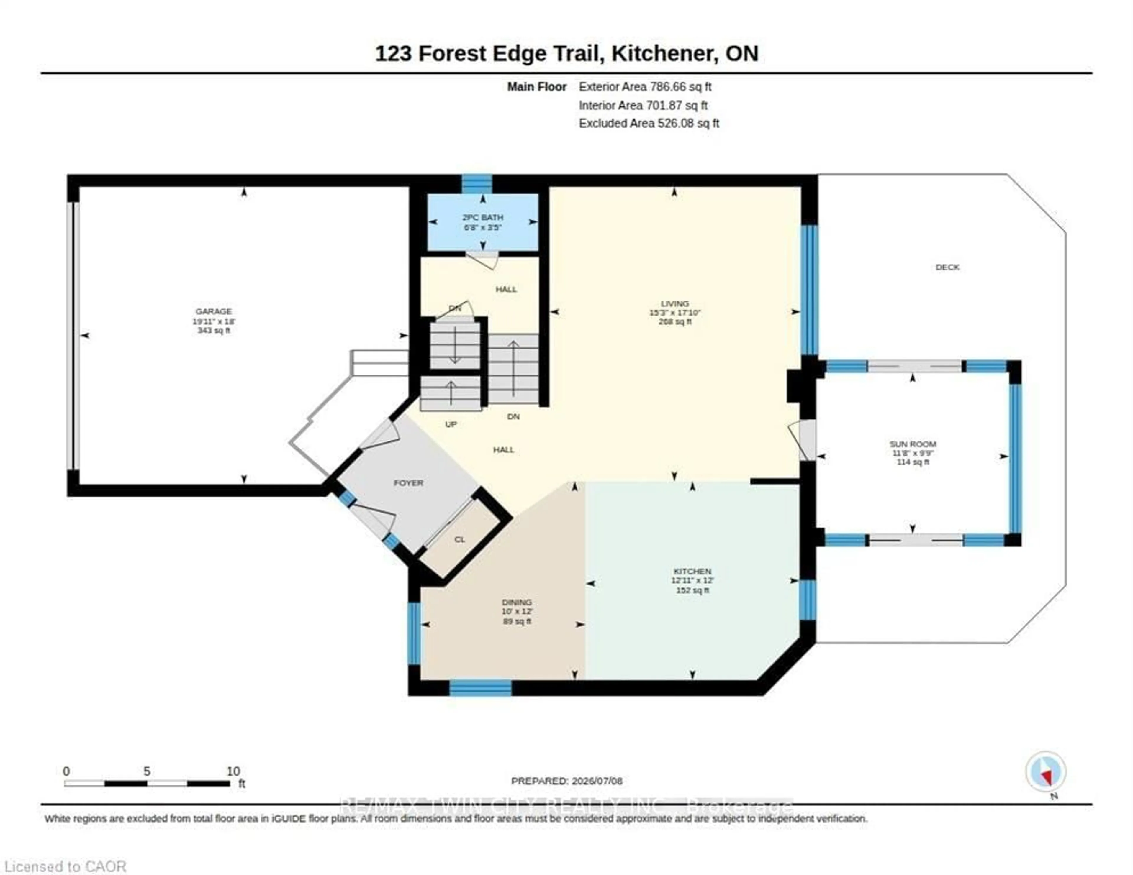 Floor plan for 123 FOREST EDGE Tr, Kitchener Ontario N2P 2L8
