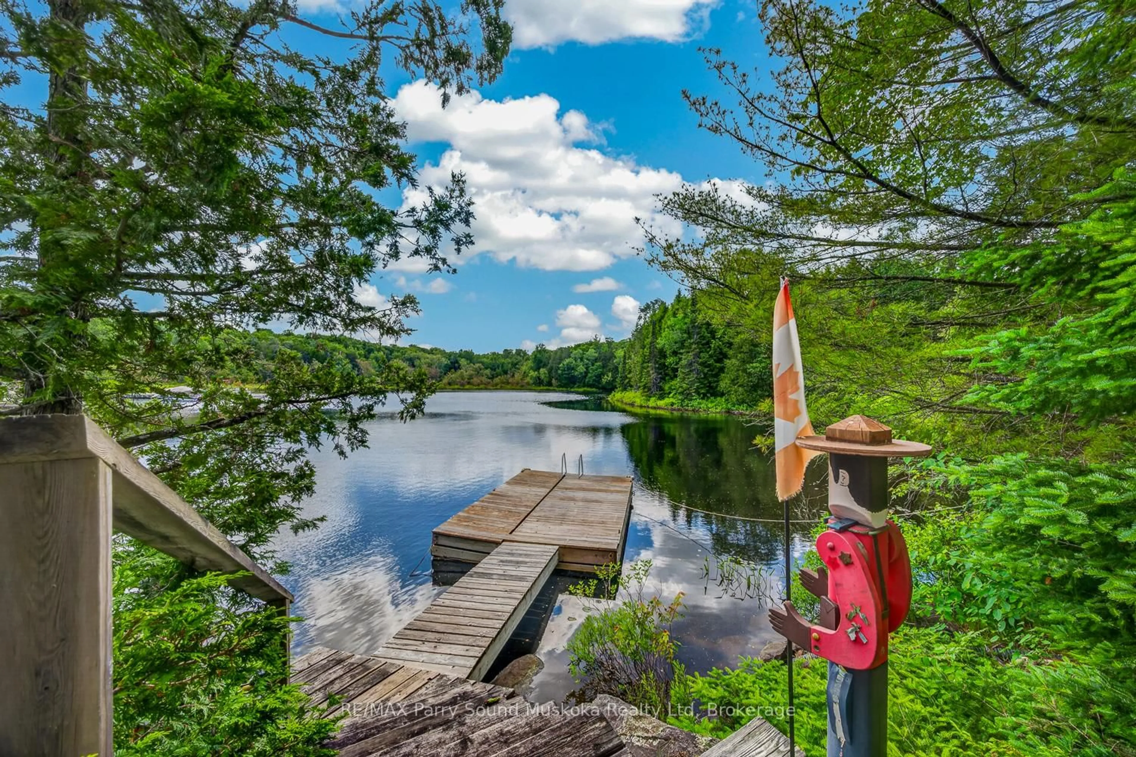 Patio, water/lake/river/ocean view for 18 Smokey Rd, Whitestone Ontario P0A 1G0