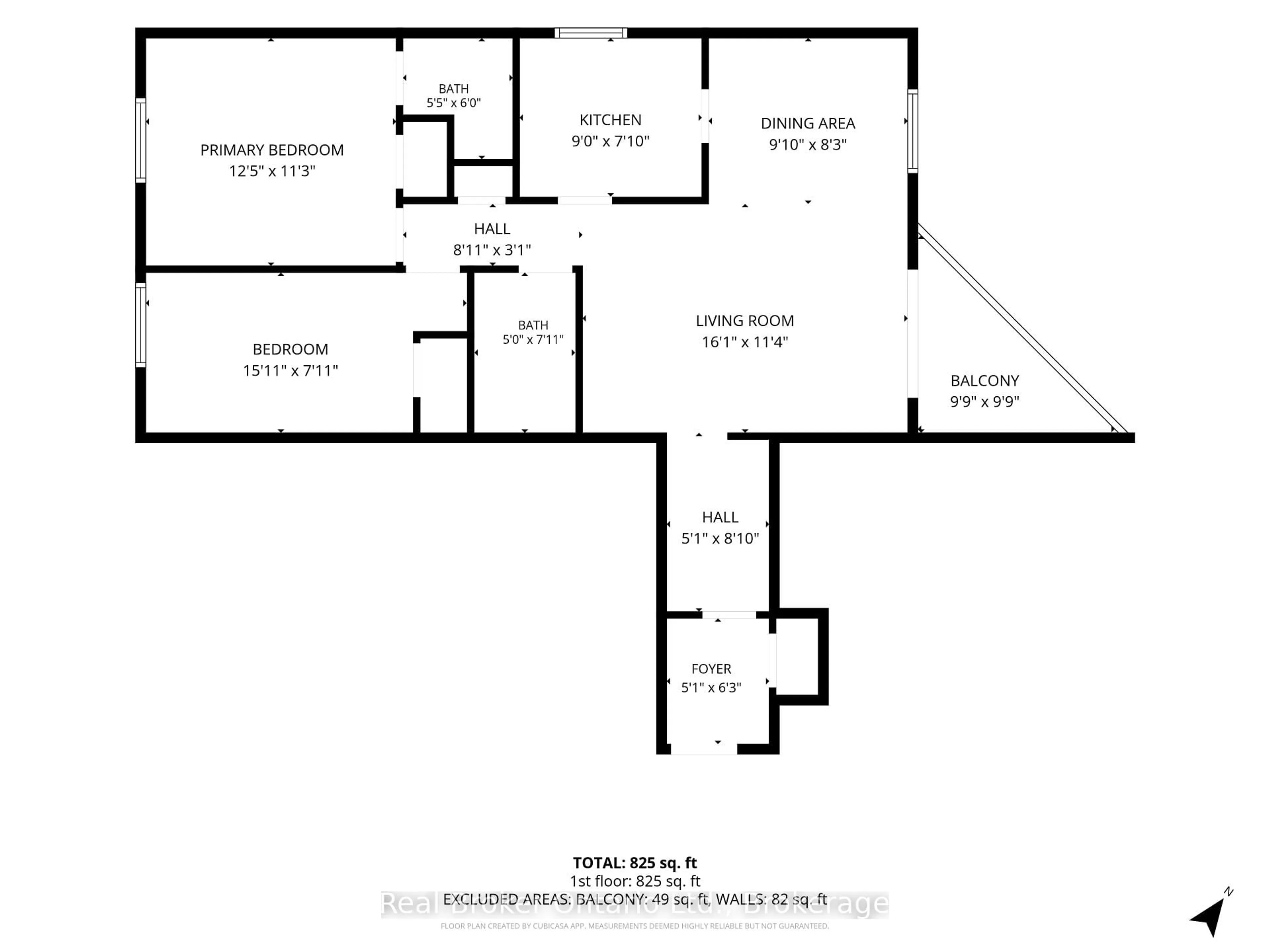 Floor plan for 23 Main St #307, Hamilton Ontario L9H 2P7