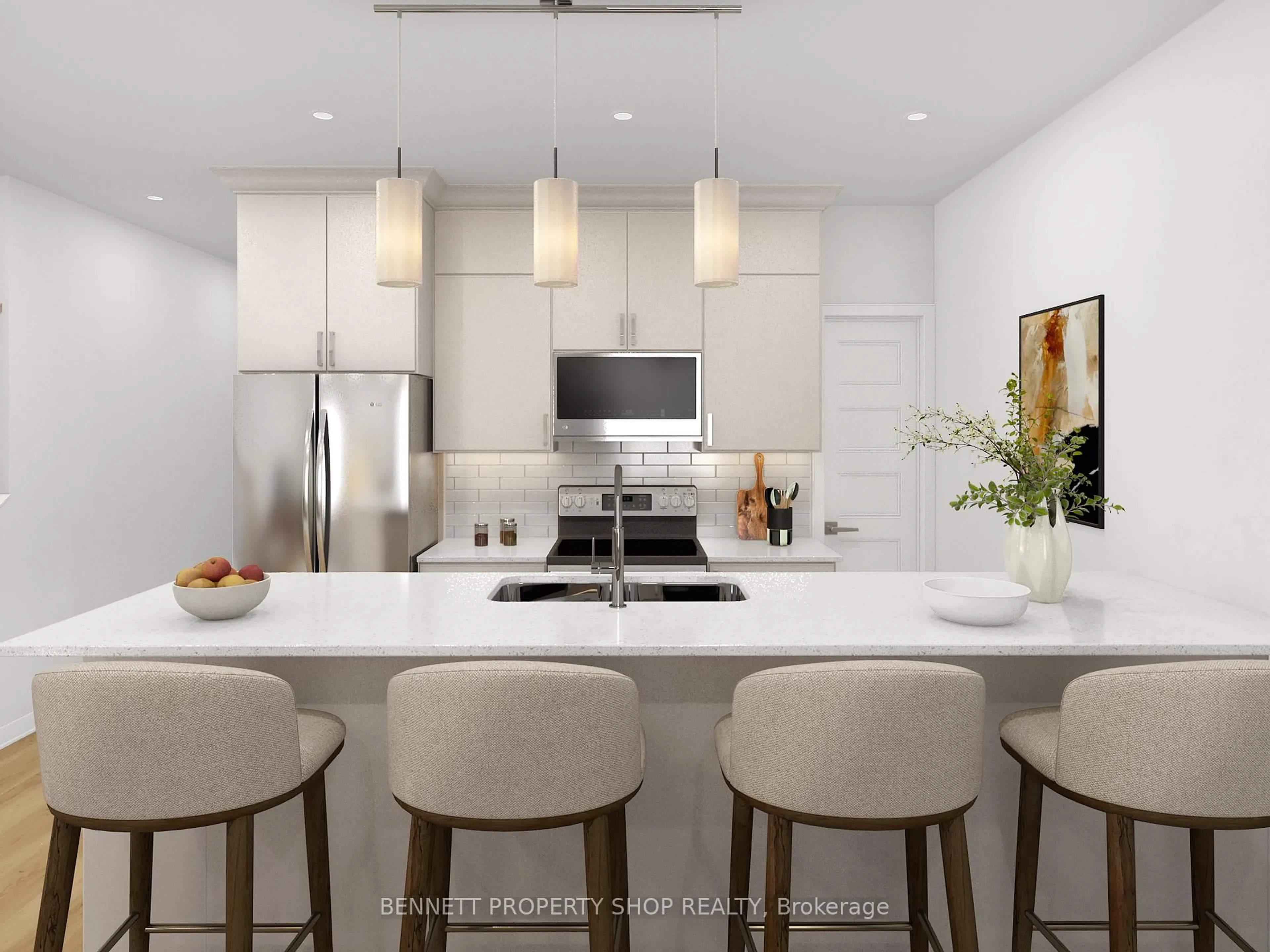 Open concept kitchen, ceramic/tile floor for 99 Rosalie Rdge, Ottawa Ontario K1W 1G1