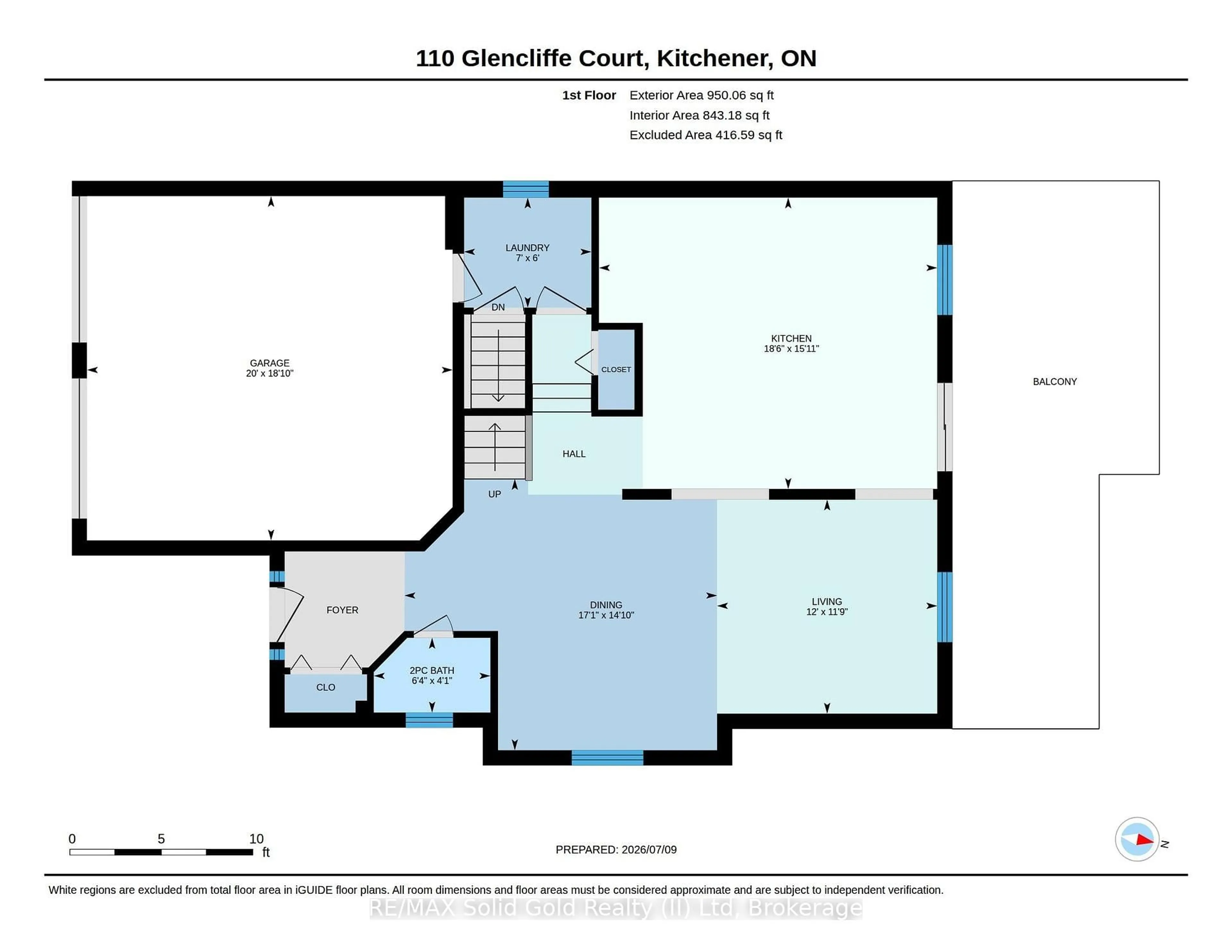 Floor plan for 110 Glencliffe Crt, Kitchener Ontario N2B 3X1