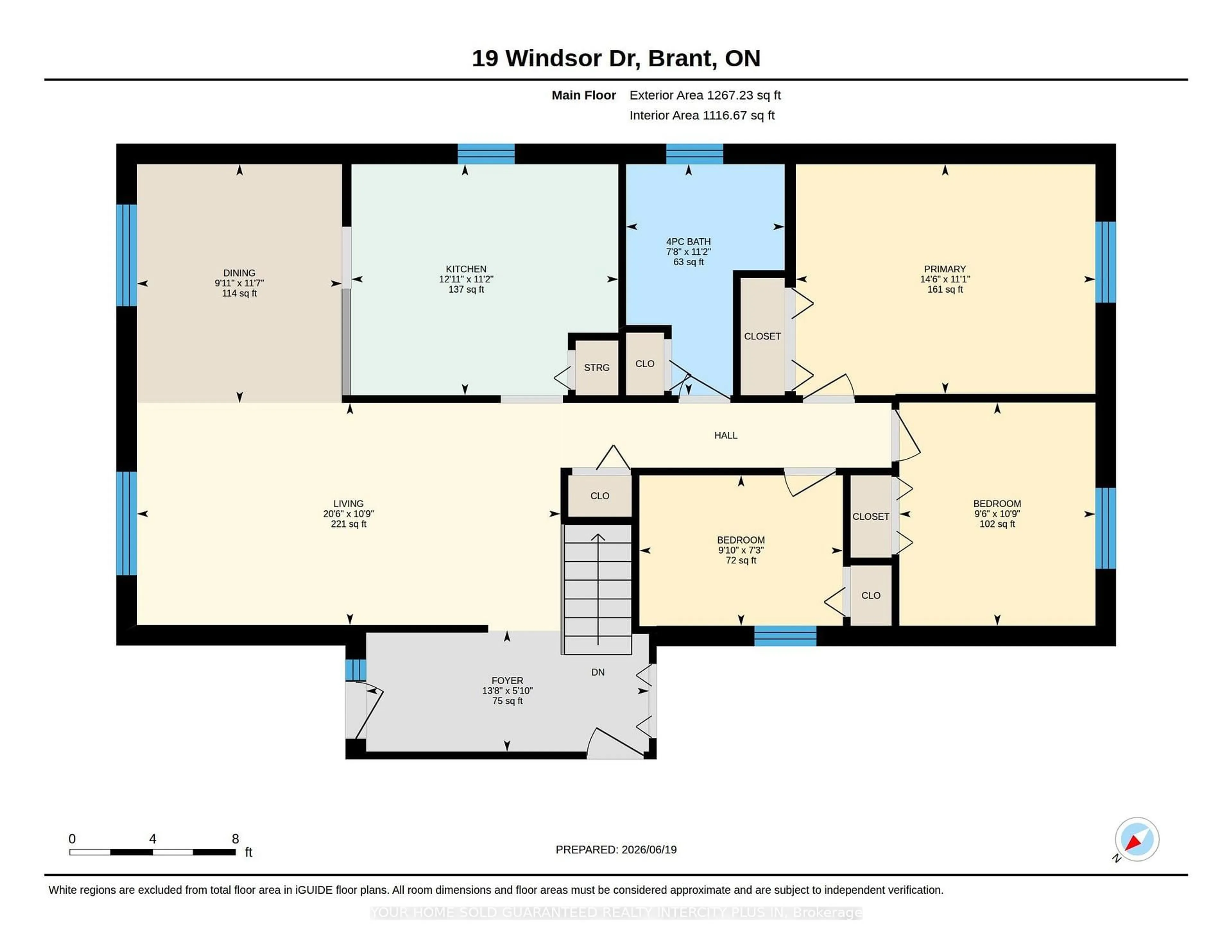 Floor plan for 19 Windsor Dr, Brant Ontario N0E 1N0