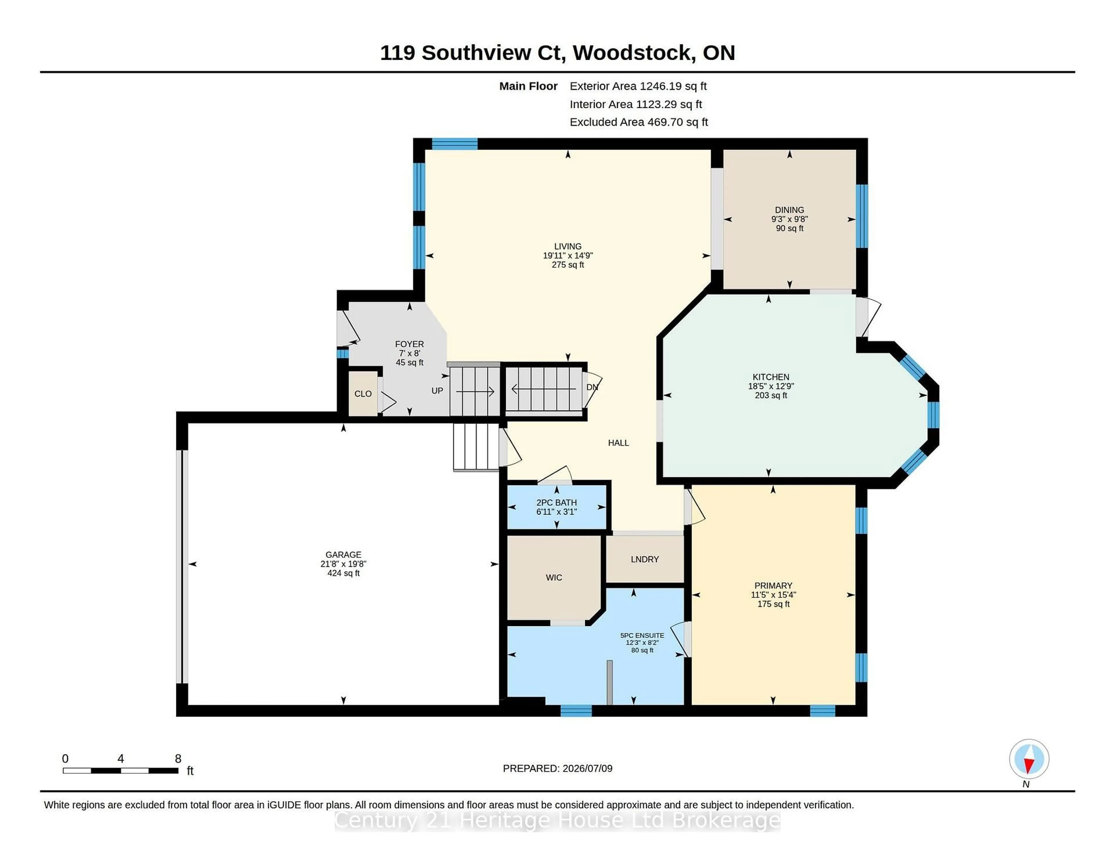 Floor plan for 119 Southview Crt, Woodstock Ontario N4S 9A5