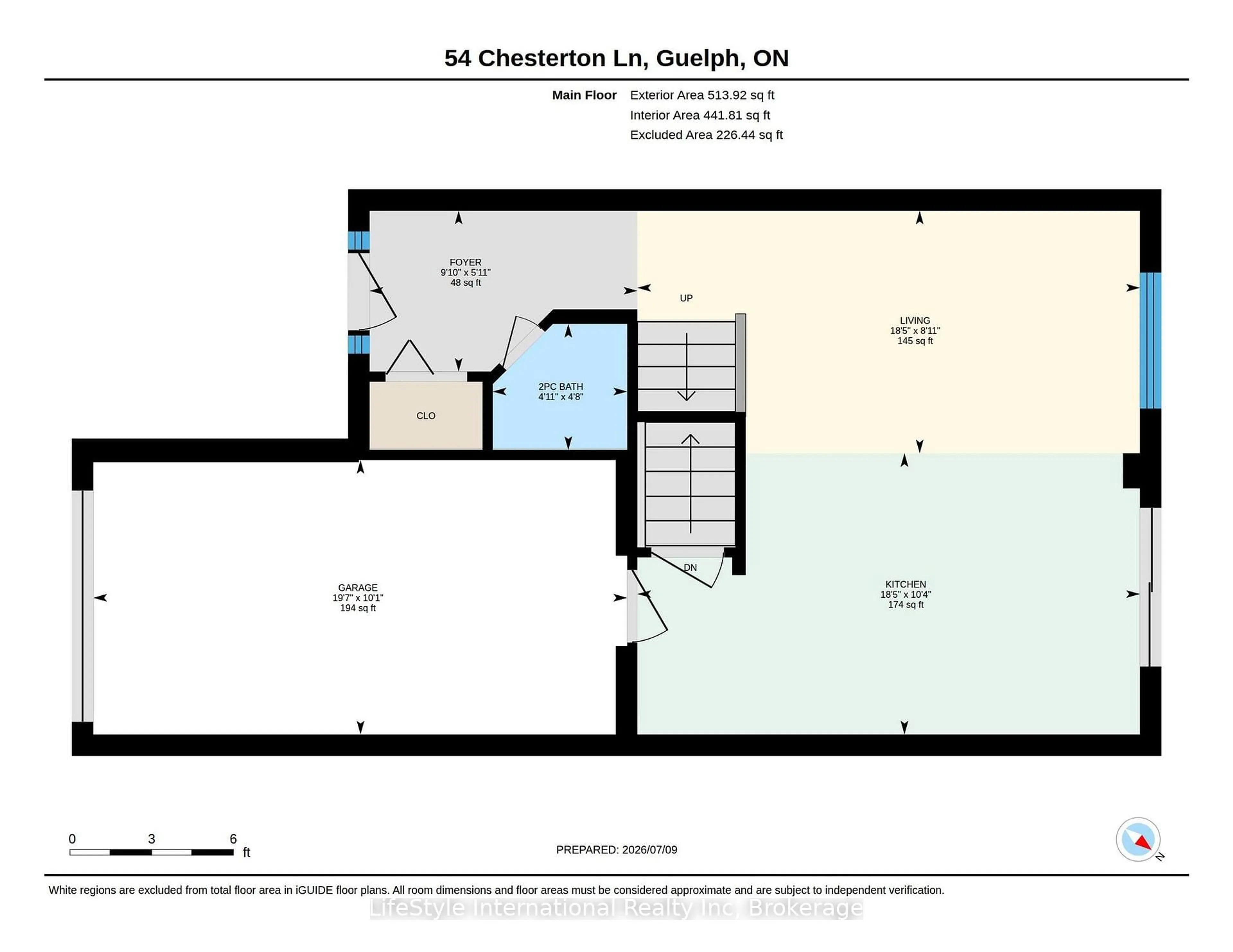 Floor plan for 54 Chesterton Lane, Guelph Ontario N1E 6S8