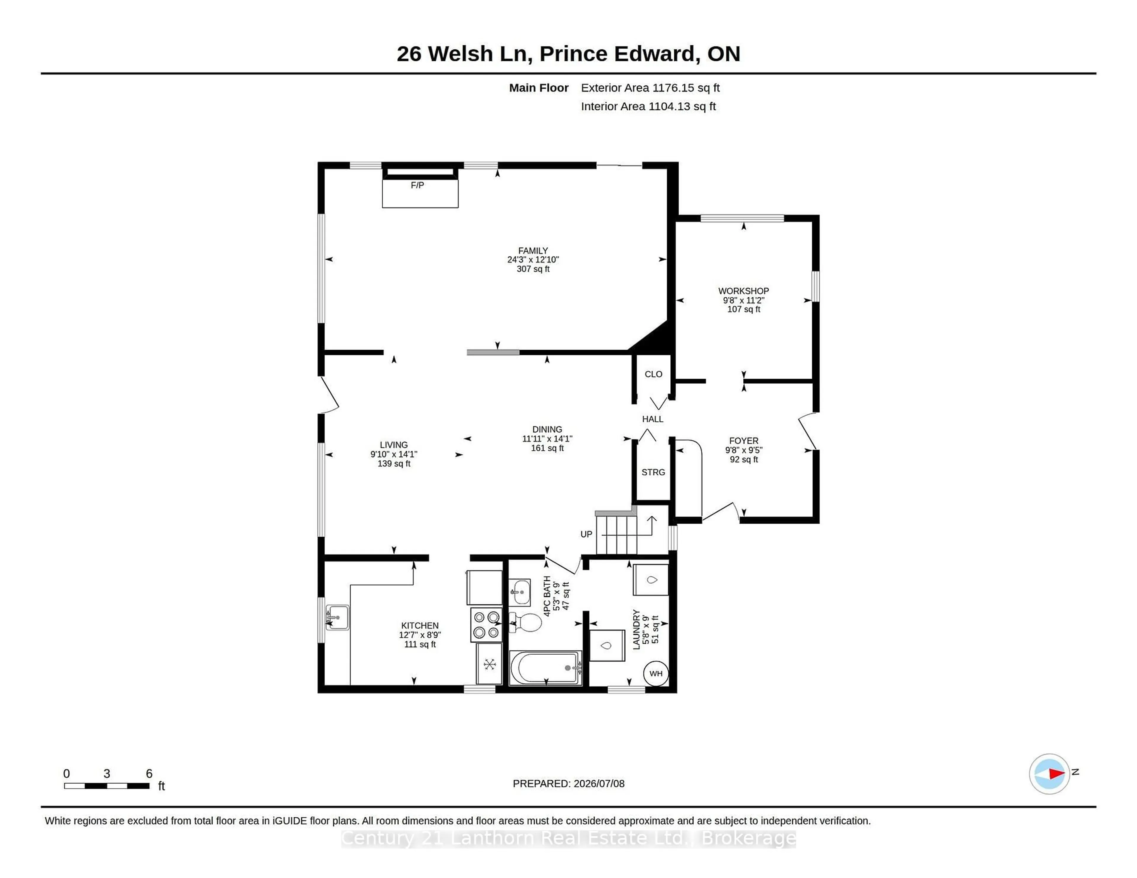 Floor plan for 26 Welsh Lane, Prince Edward County Ontario K0K 2T0