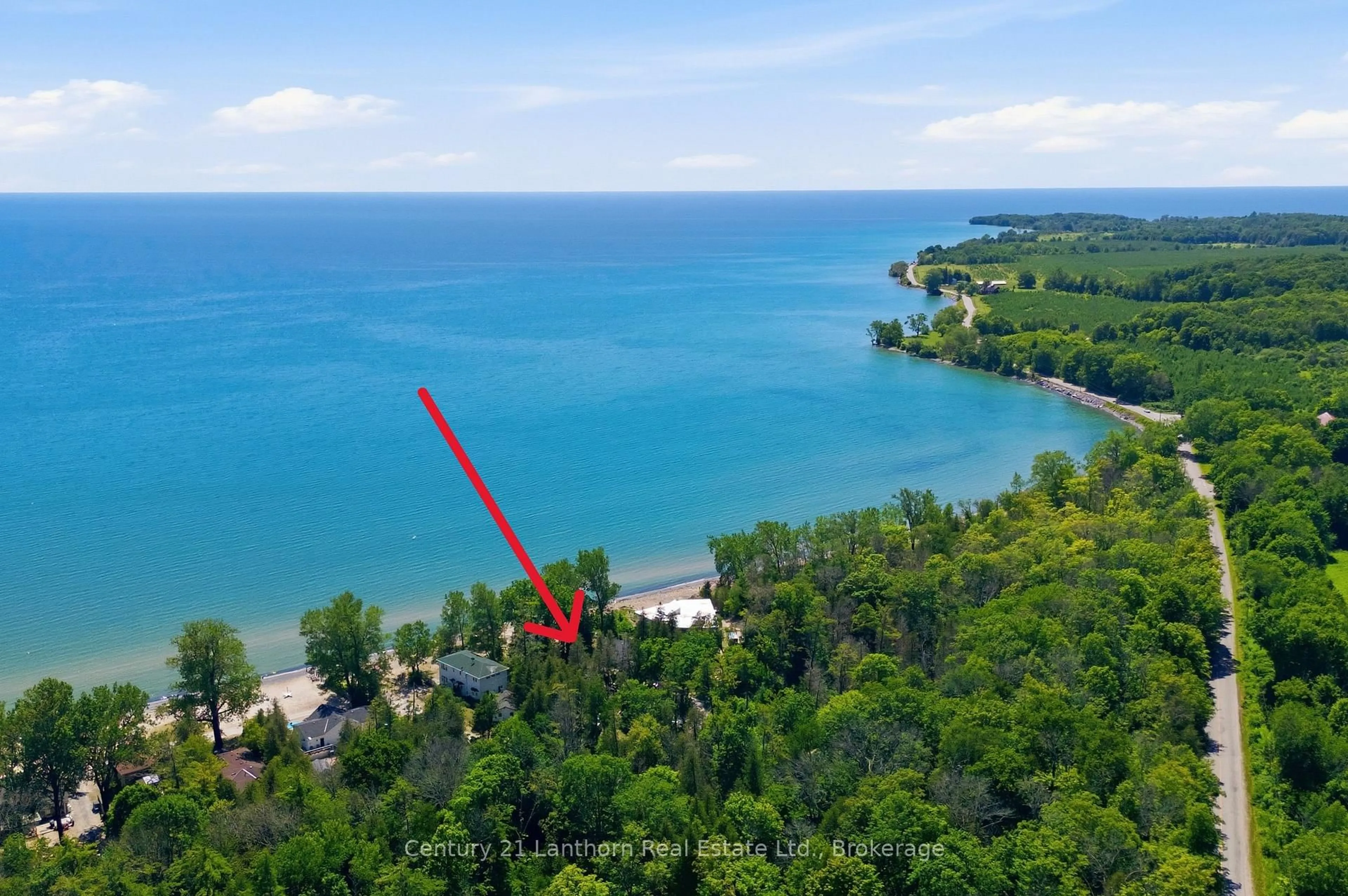 A pic from outside/outdoor area/front of a property/back of a property/a pic from drone, water/lake/river/ocean view for 26 Welsh Lane, Prince Edward County Ontario K0K 2T0