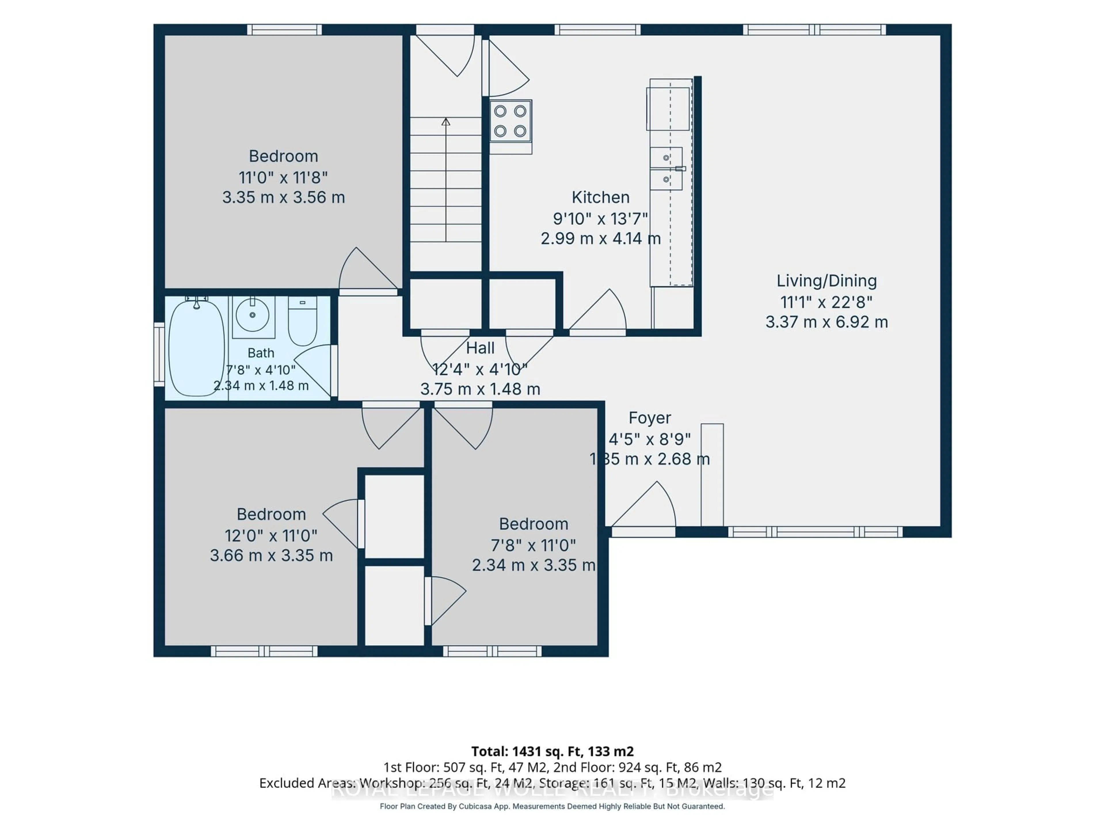 Floor plan for 74 Ross Ave, Kitchener Ontario N2A 1V3