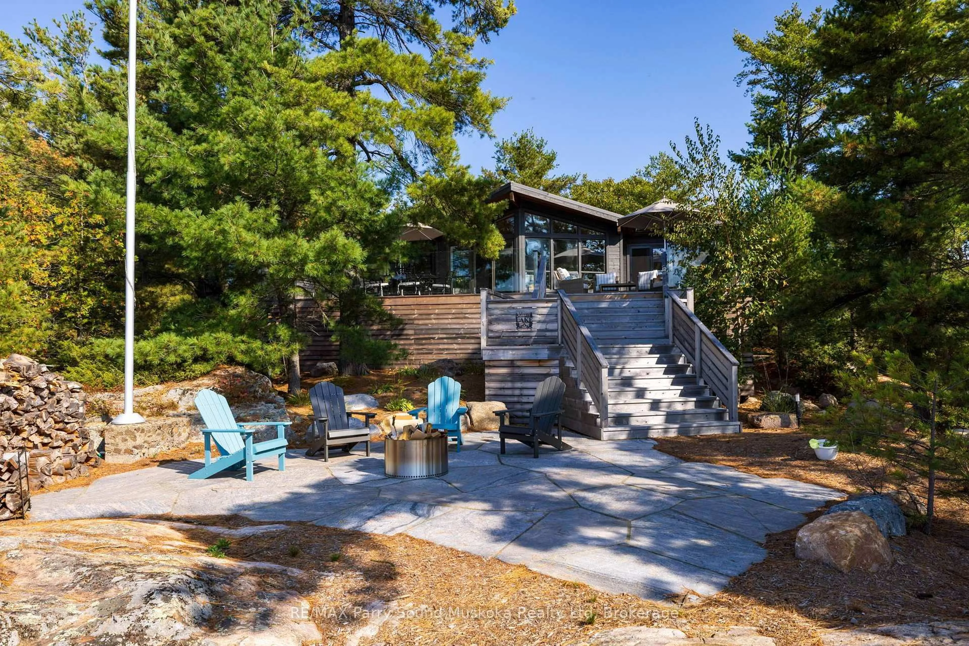 Patio, water/lake/river/ocean view for 2 A258 (Blueberry Point) Island, The Archipelago Ontario P0G 1K0