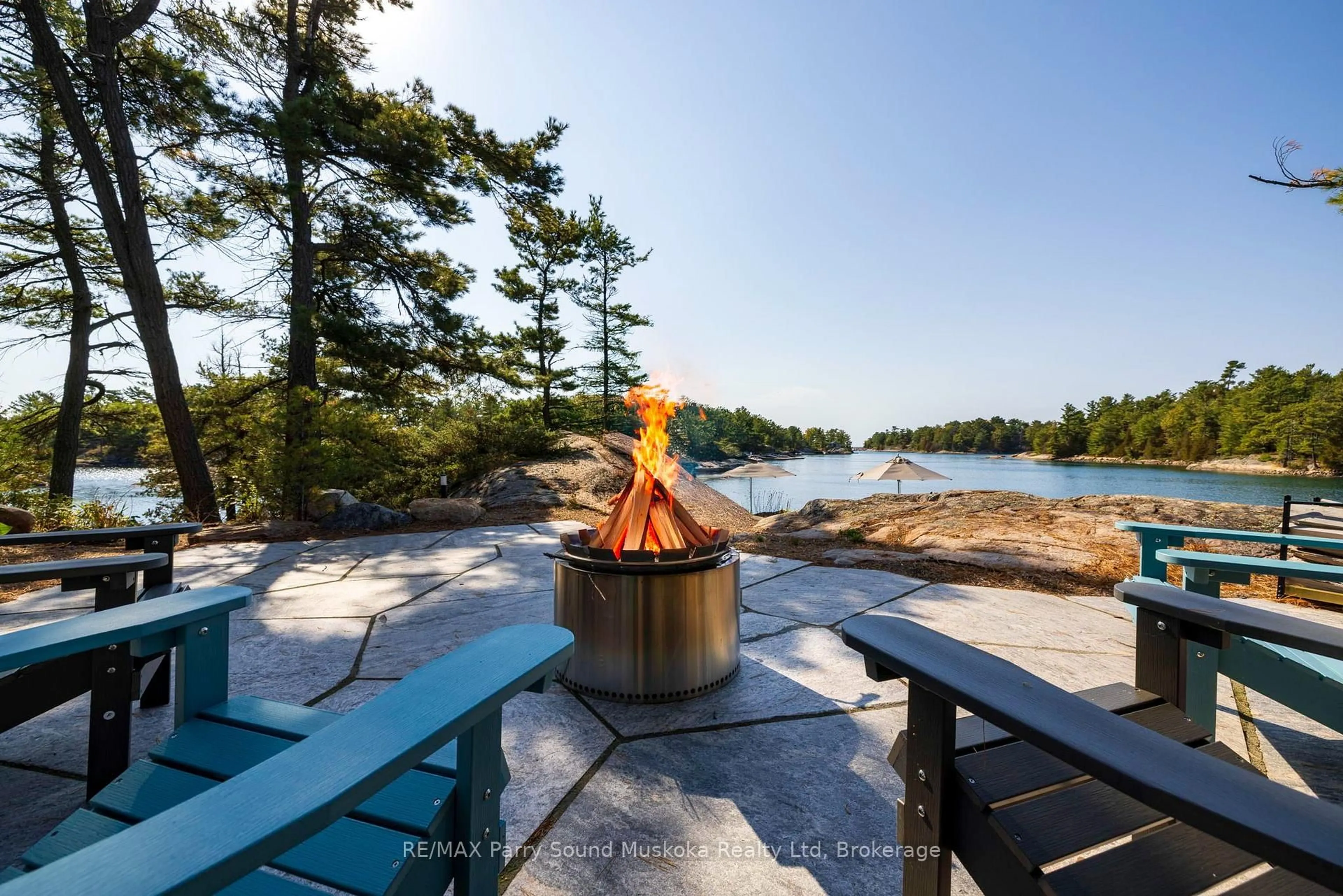 Patio, water/lake/river/ocean view for 2 A258 (Blueberry Point) Island, The Archipelago Ontario P0G 1K0