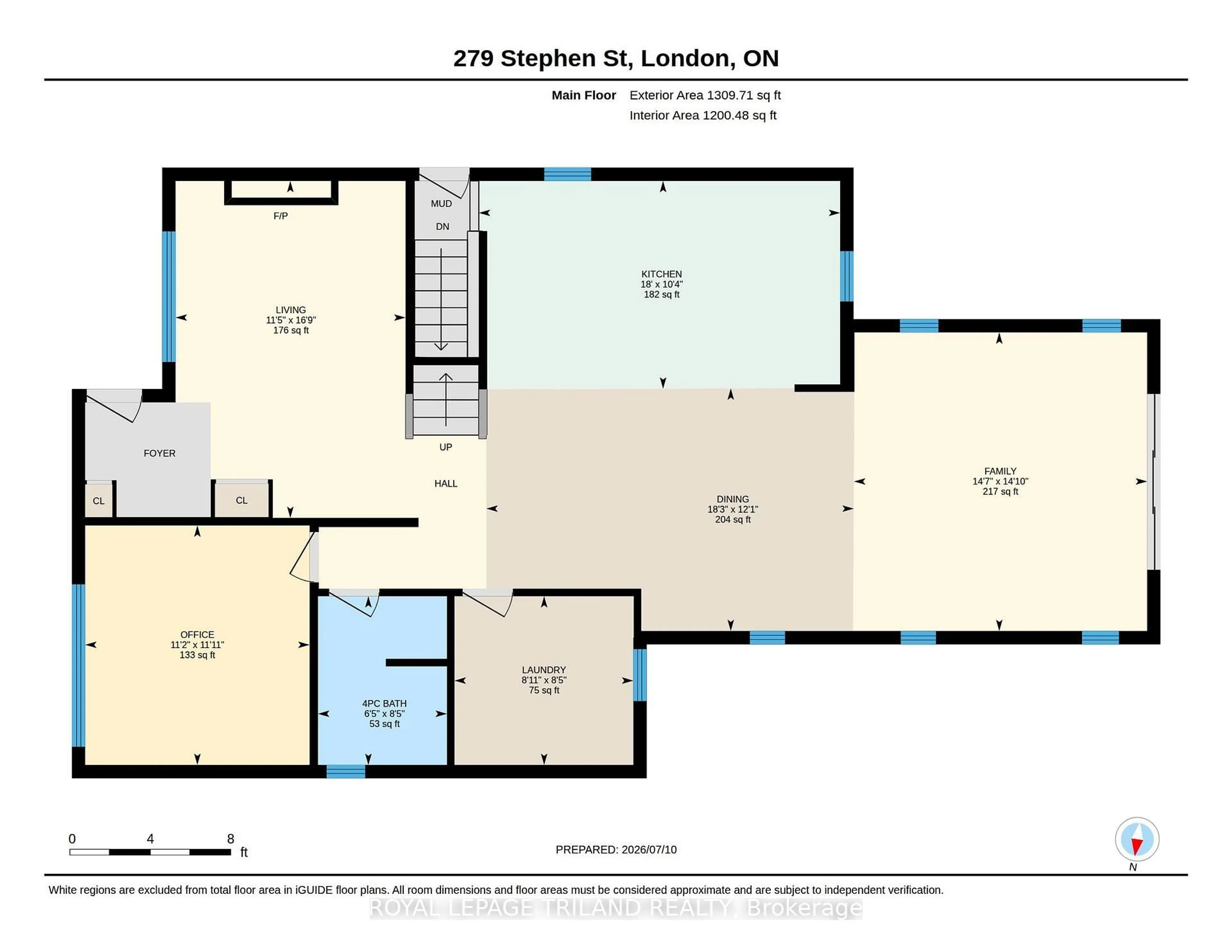 Floor plan for 279 Stephen St, London South Ontario N6K 2M9