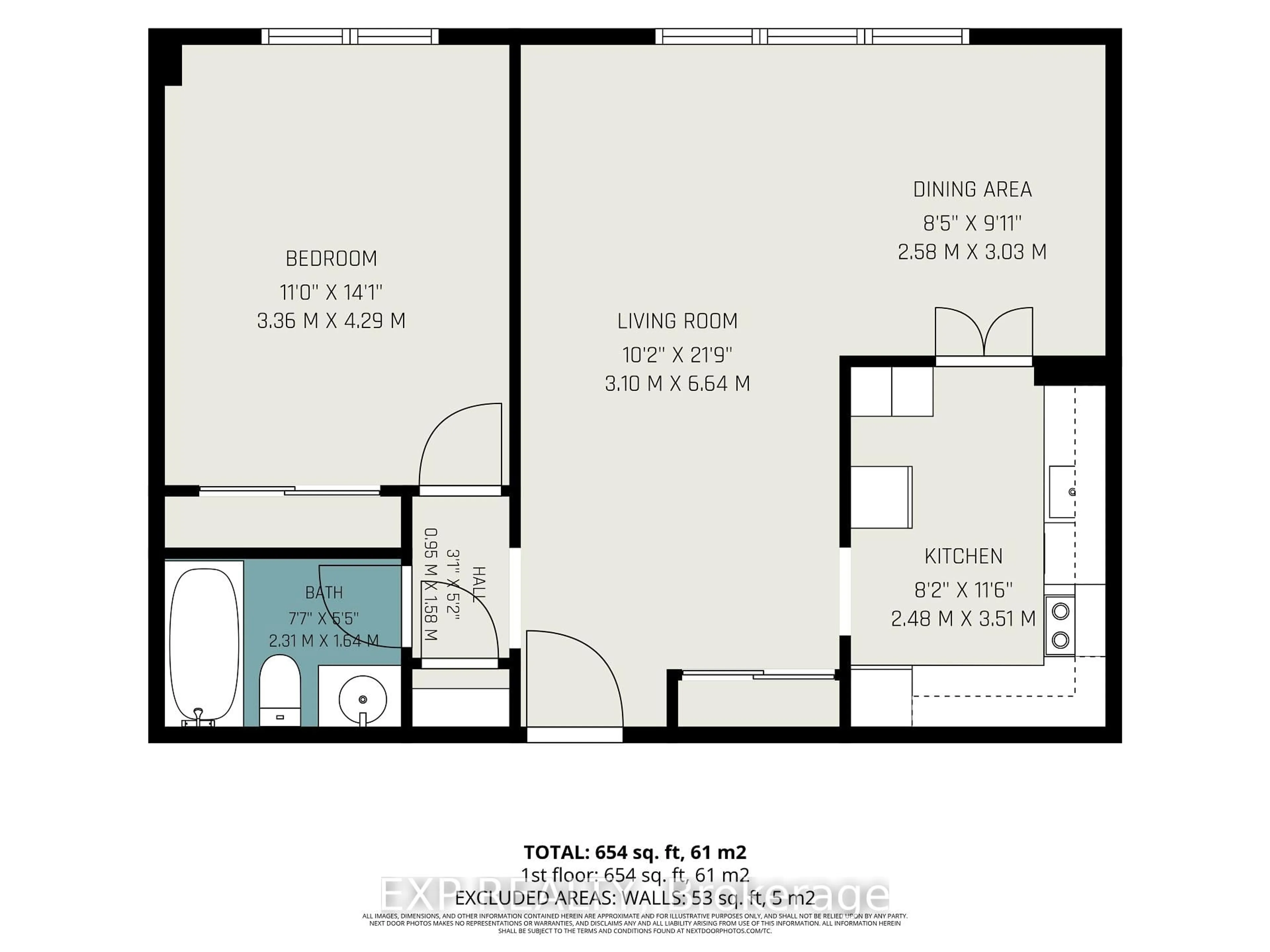 Floor plan for 1505 Baseline Rd #103, Ottawa Ontario K2C 3L4