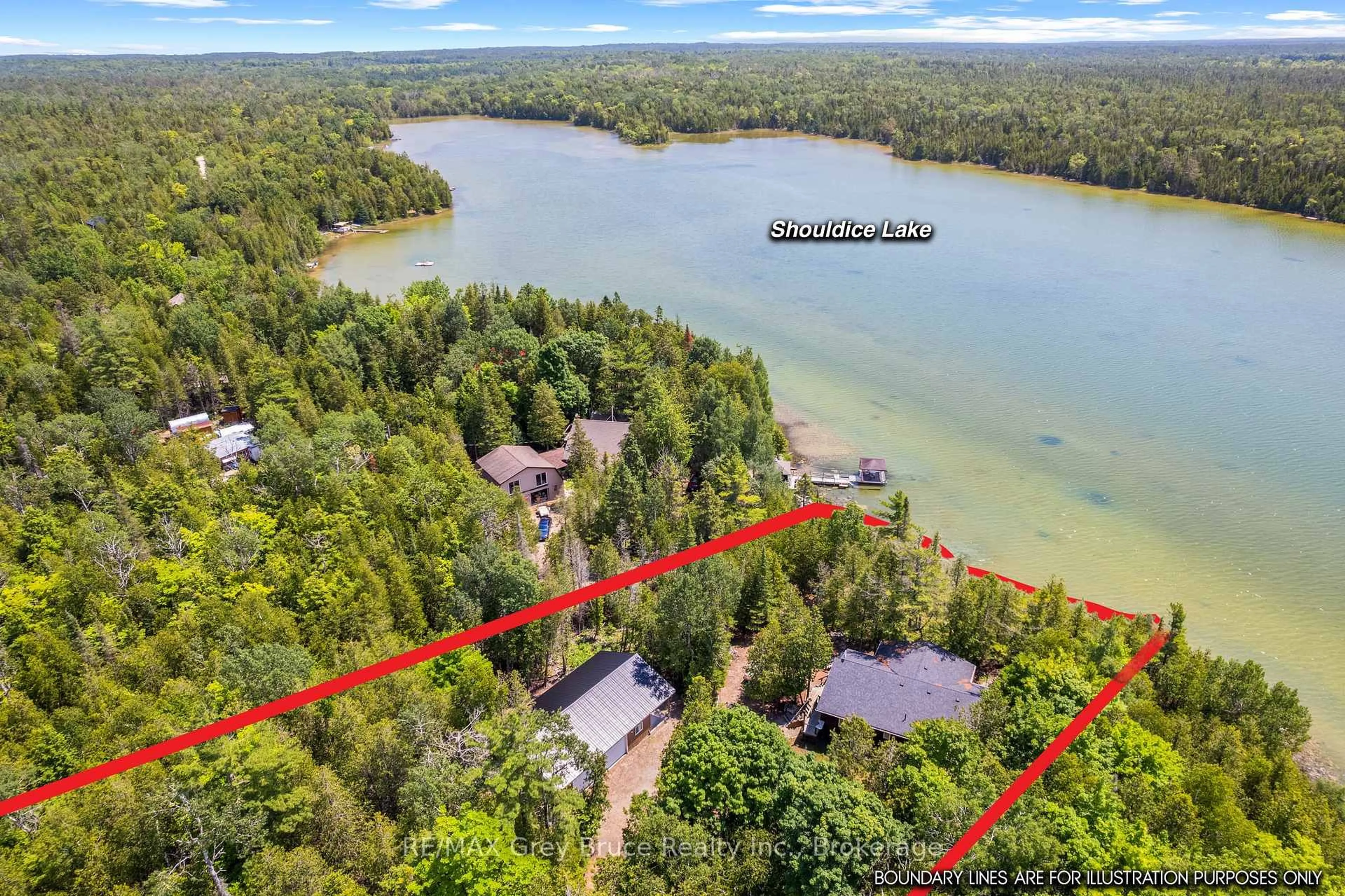 A pic from outside/outdoor area/front of a property/back of a property/a pic from drone, water/lake/river/ocean view for 29 Hope Dr, Northern Bruce Peninsula Ontario N0H 1Z0