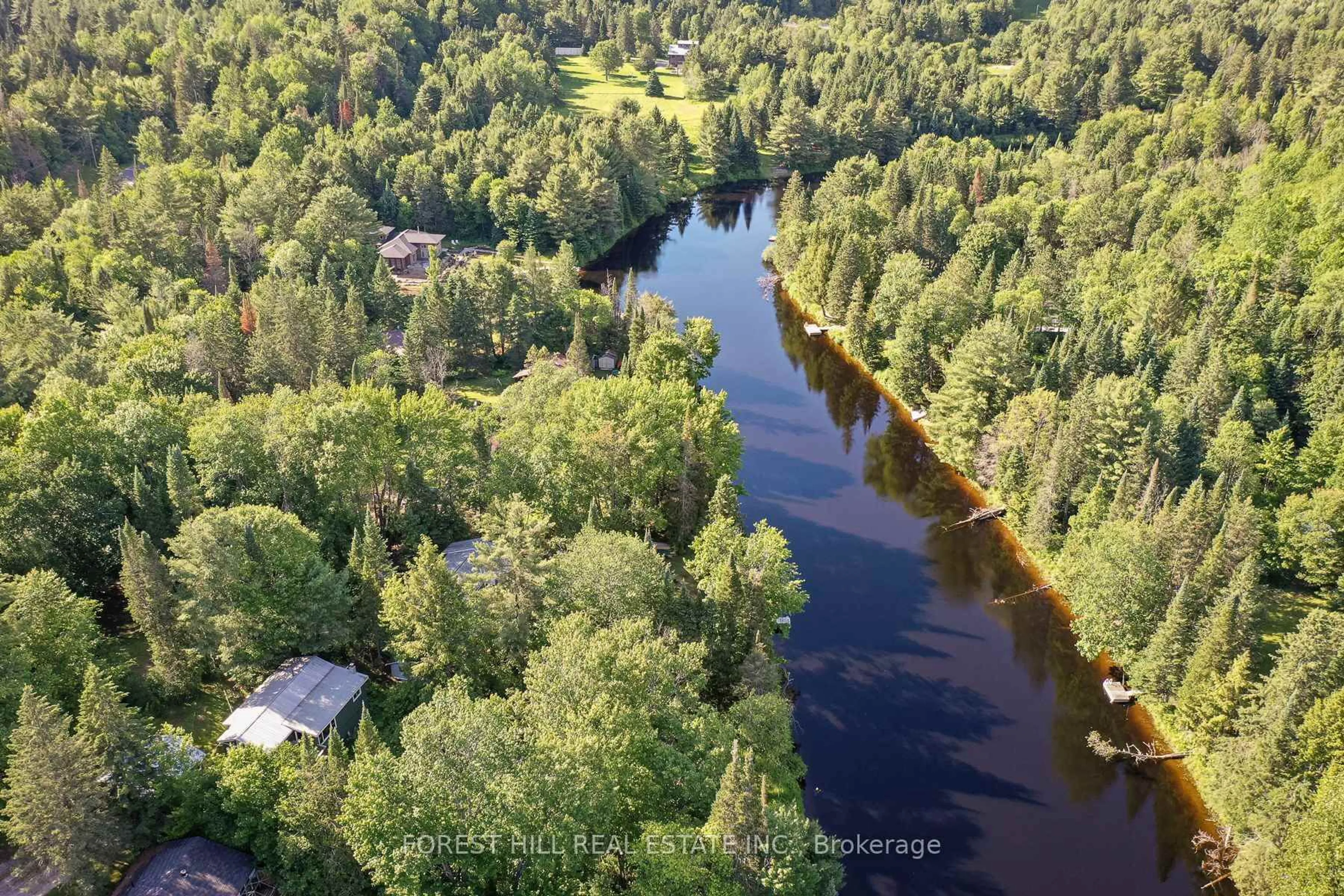 A pic from outside/outdoor area/front of a property/back of a property/a pic from drone, water/lake/river/ocean view for 183 Bonnell Rd, Bracebridge Ontario P1L 0M1