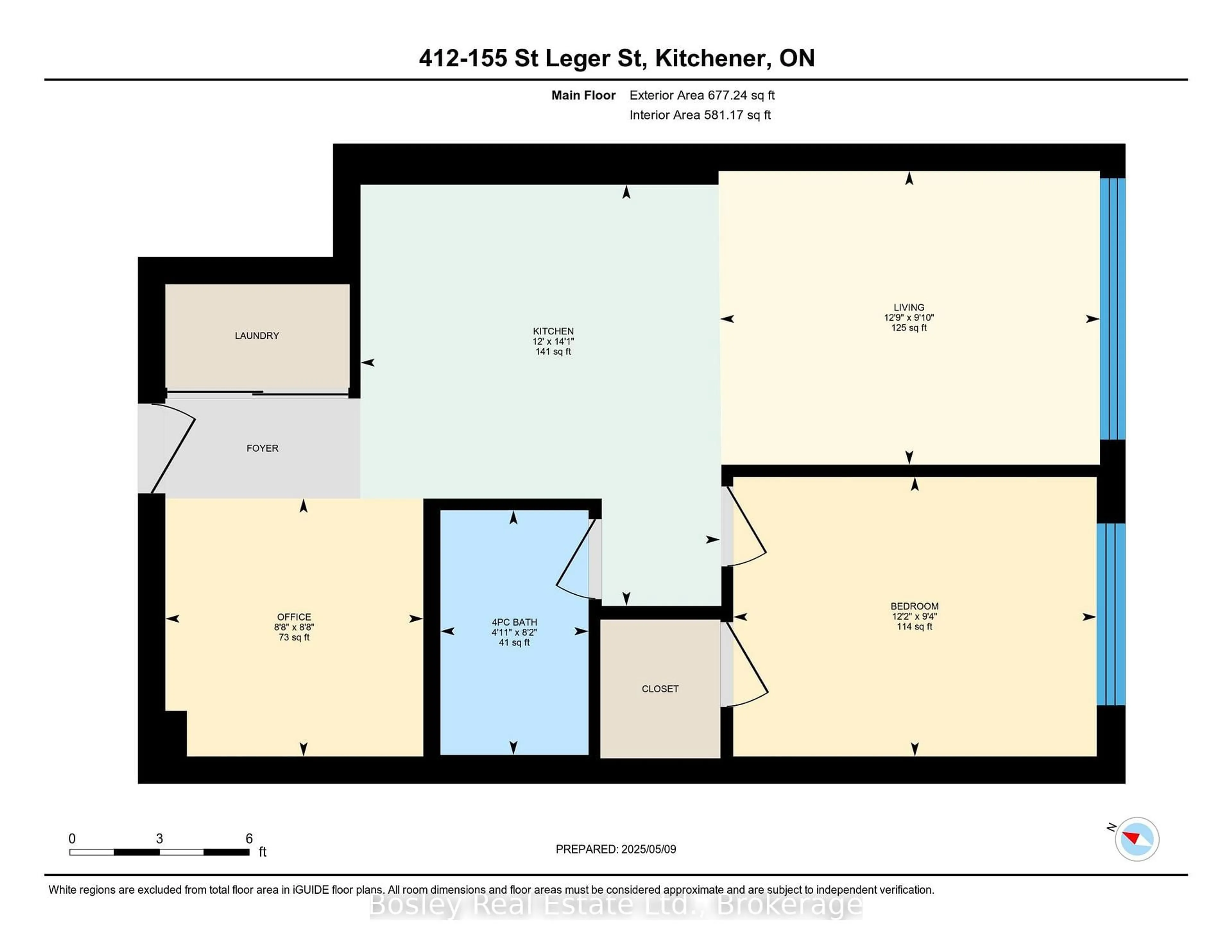 Floor plan for 155 St Leger St #412, Kitchener Ontario N2H 0B9