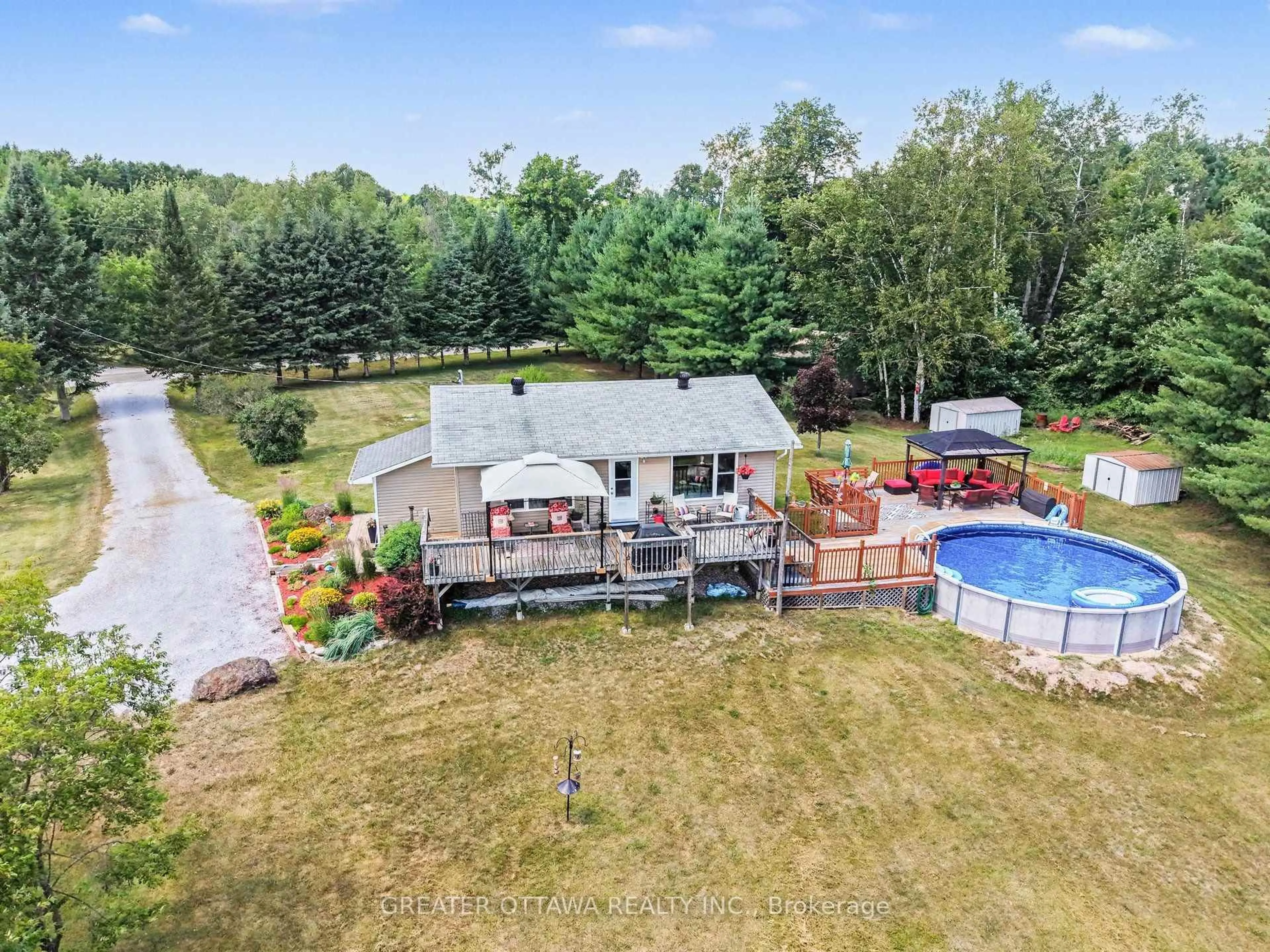 A pic from outside/outdoor area/front of a property/back of a property/a pic from drone, water/lake/river/ocean view for 173 Janet Dr, Clayton Ontario K0A 1P0