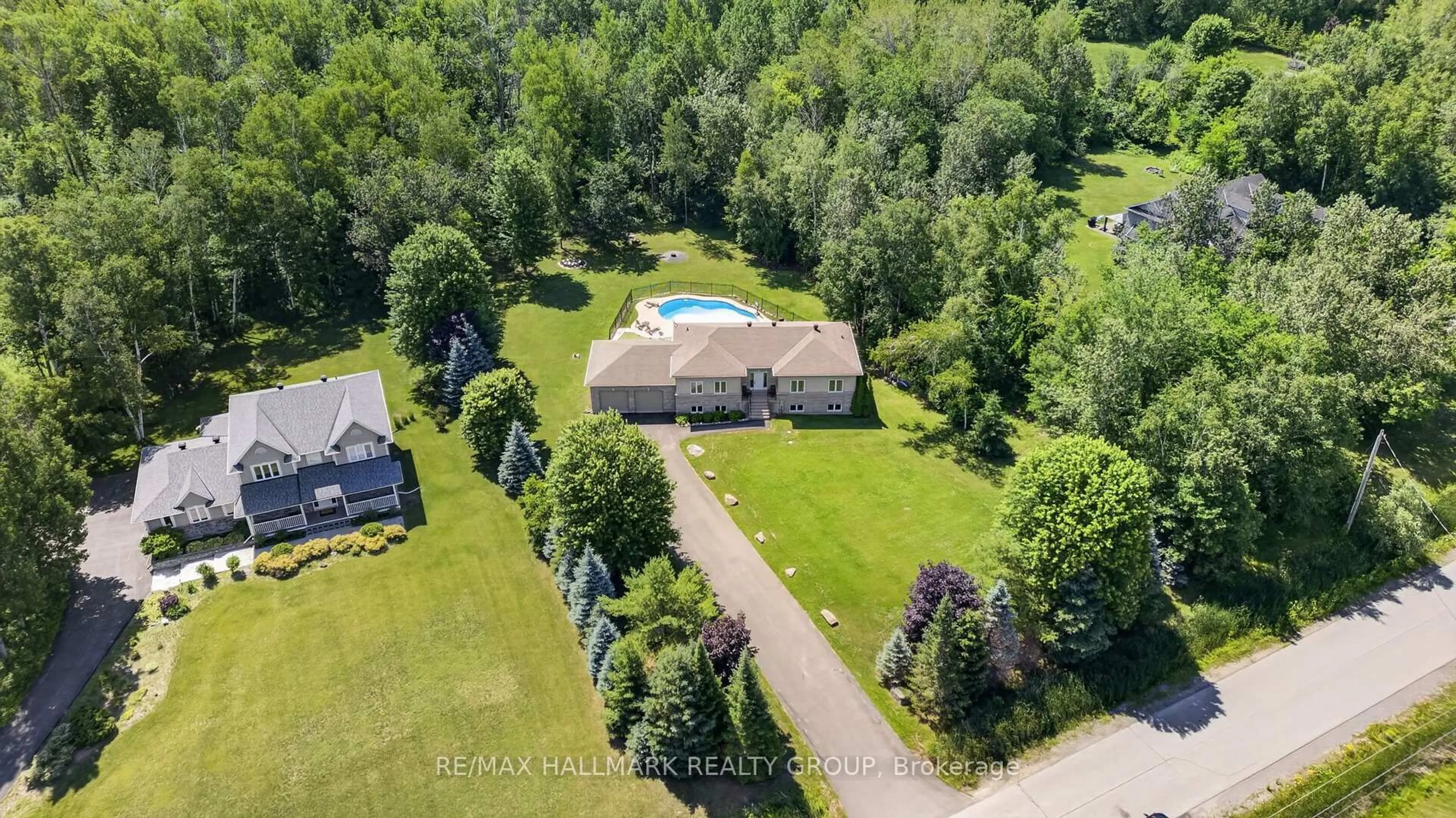 A pic from outside/outdoor area/front of a property/back of a property/a pic from drone, water/lake/river/ocean view for 168 Wilbert Cox Dr, Carp Ontario K0A 1L0