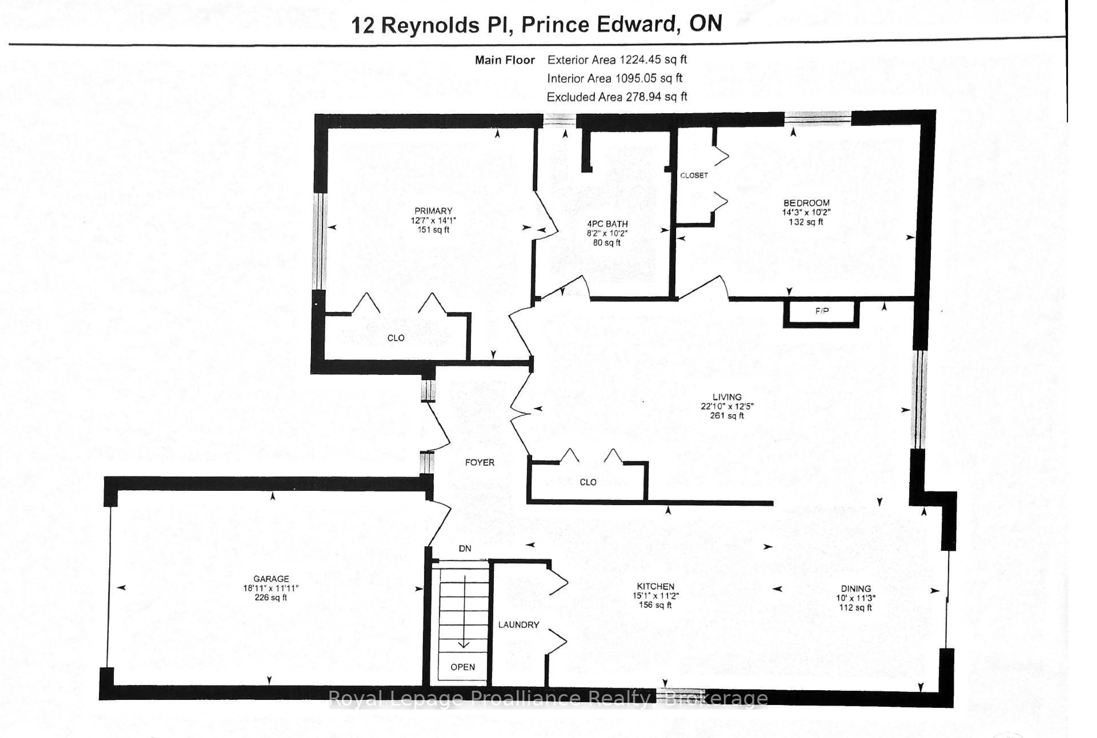 Floor plan for 12 Reynolds Pl, Prince Edward County Ontario K0K 3L0