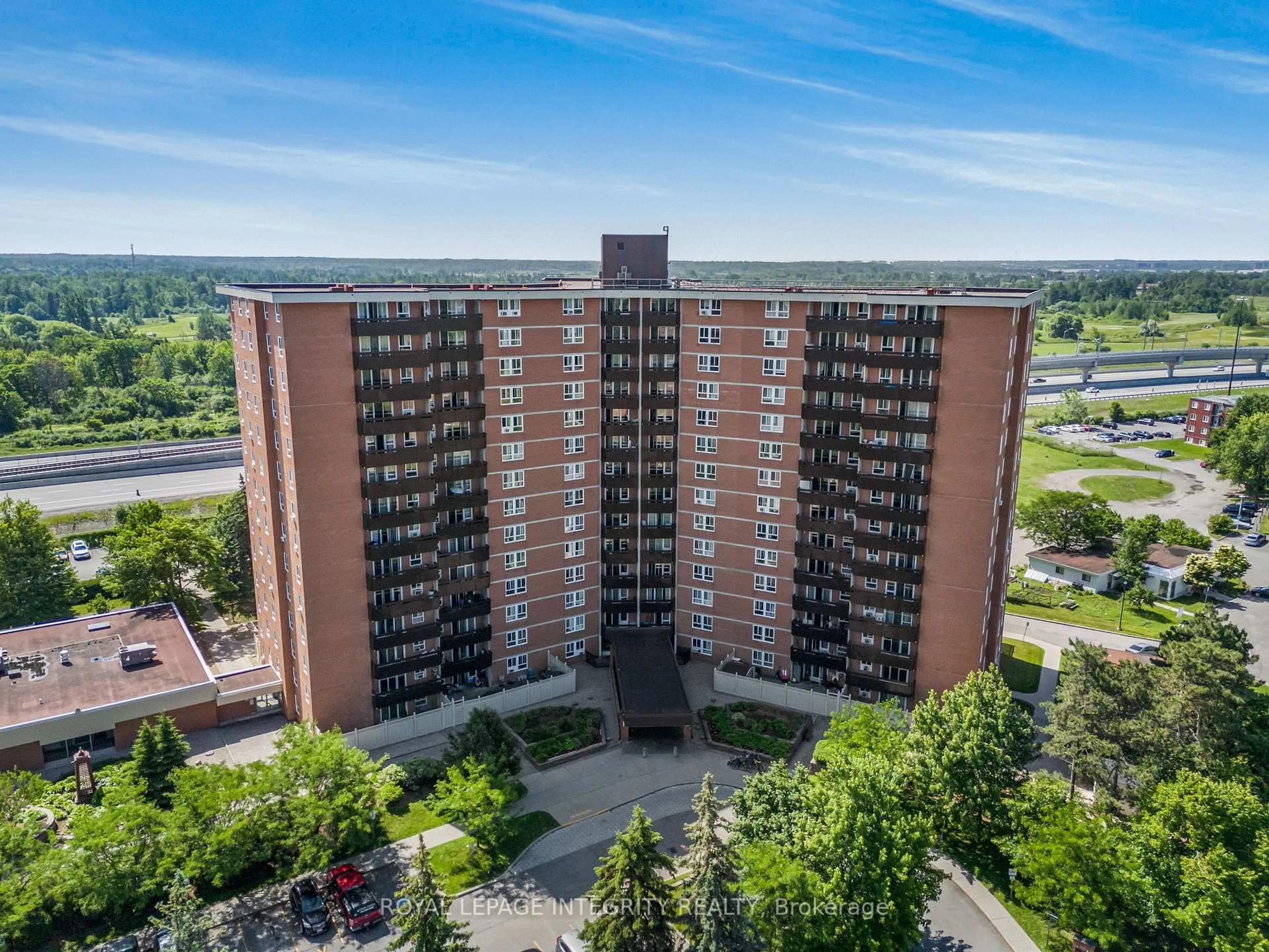 A pic from outside/outdoor area/front of a property/back of a property/a pic from drone, city buildings view from balcony for 2000 Jasmine Cres #1110, Ottawa Ontario K1J 8K4
