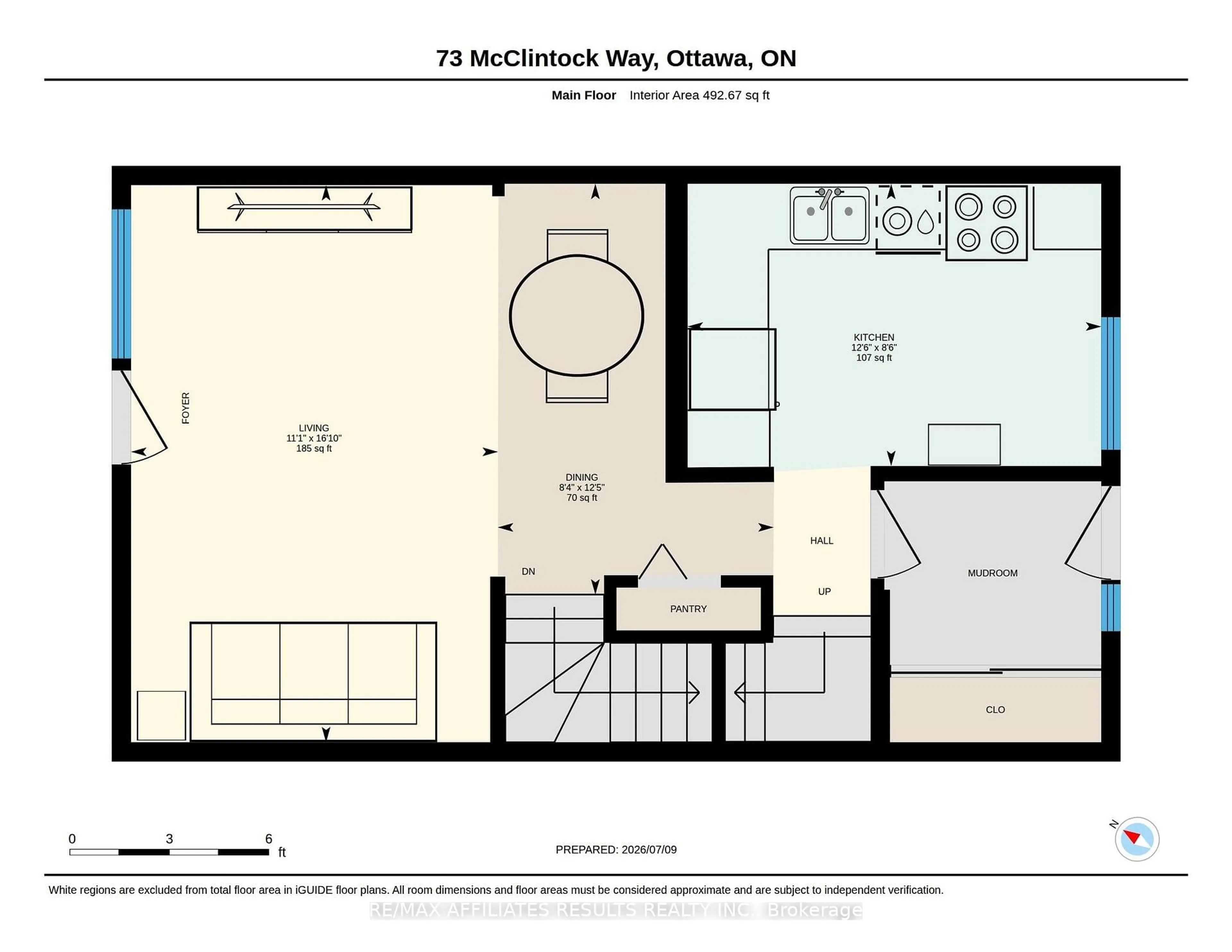 Floor plan for 73 McClintock Way #94, Kanata Ontario K2L 2A3