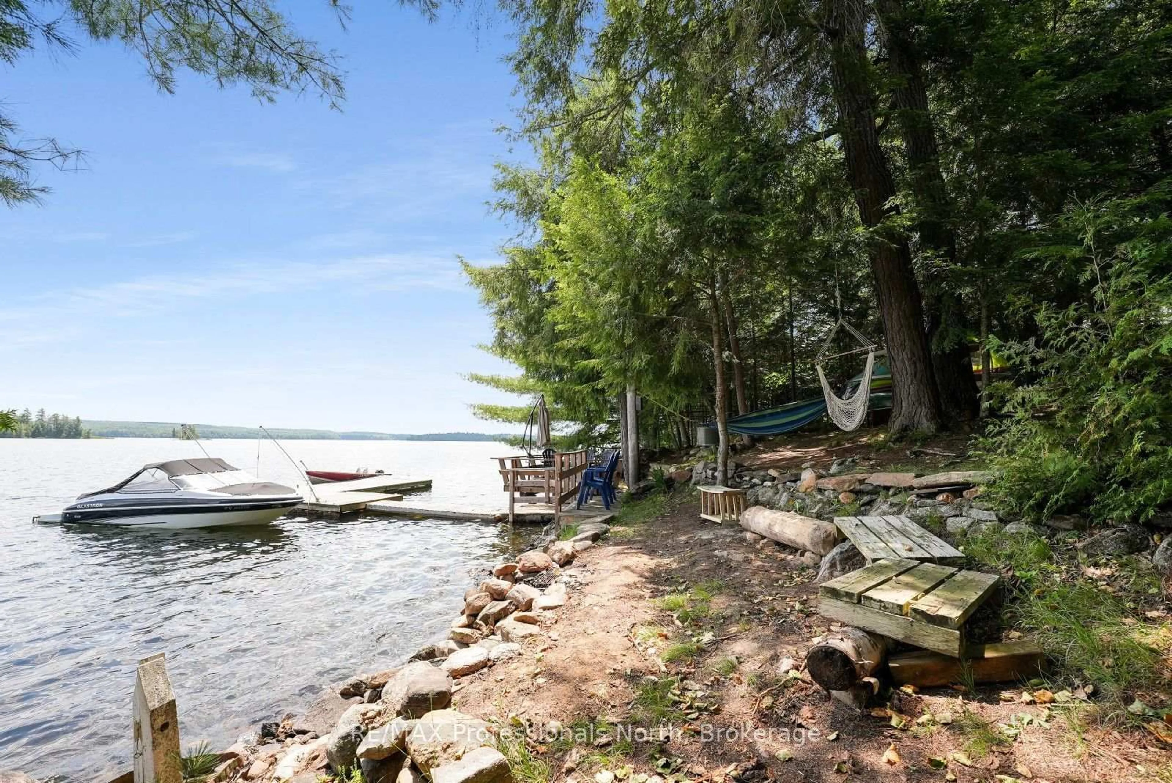 Patio, water/lake/river/ocean view for 1042 Platinum Bay Rd, Dysart et al Ontario K0M 1S0