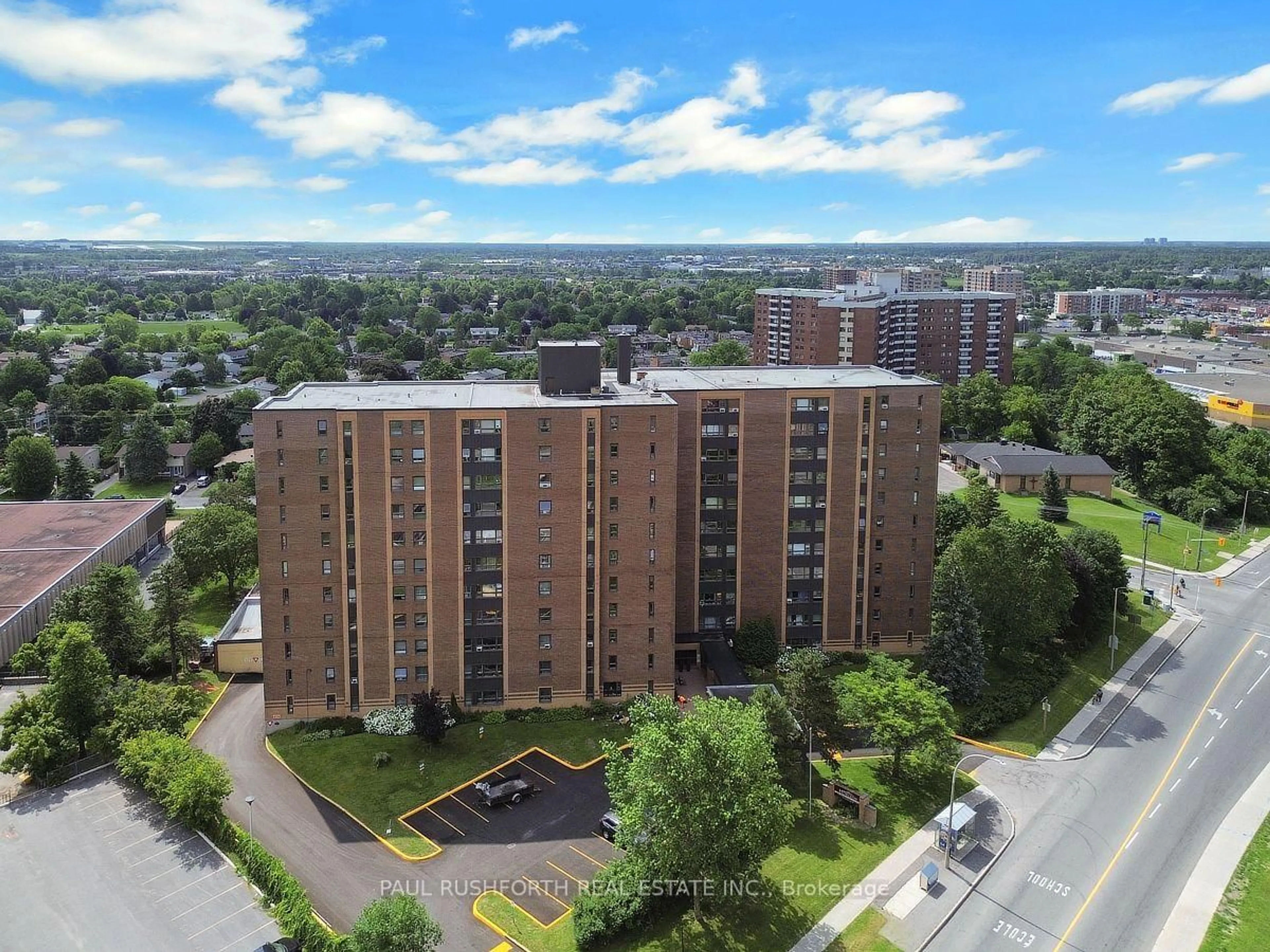 A pic from outside/outdoor area/front of a property/back of a property/a pic from drone, city buildings view from balcony for 1356 Meadowlands Dr #201, Ottawa Ontario K2E 6K6